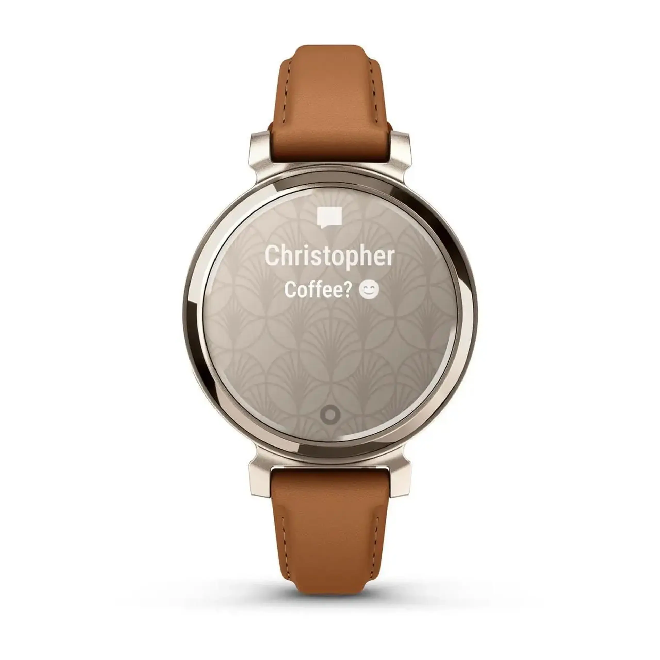 Ceas inteligent Garmin Lily® 2 Classic, Cream Gold with Tan Leather Band (010-02839-02)