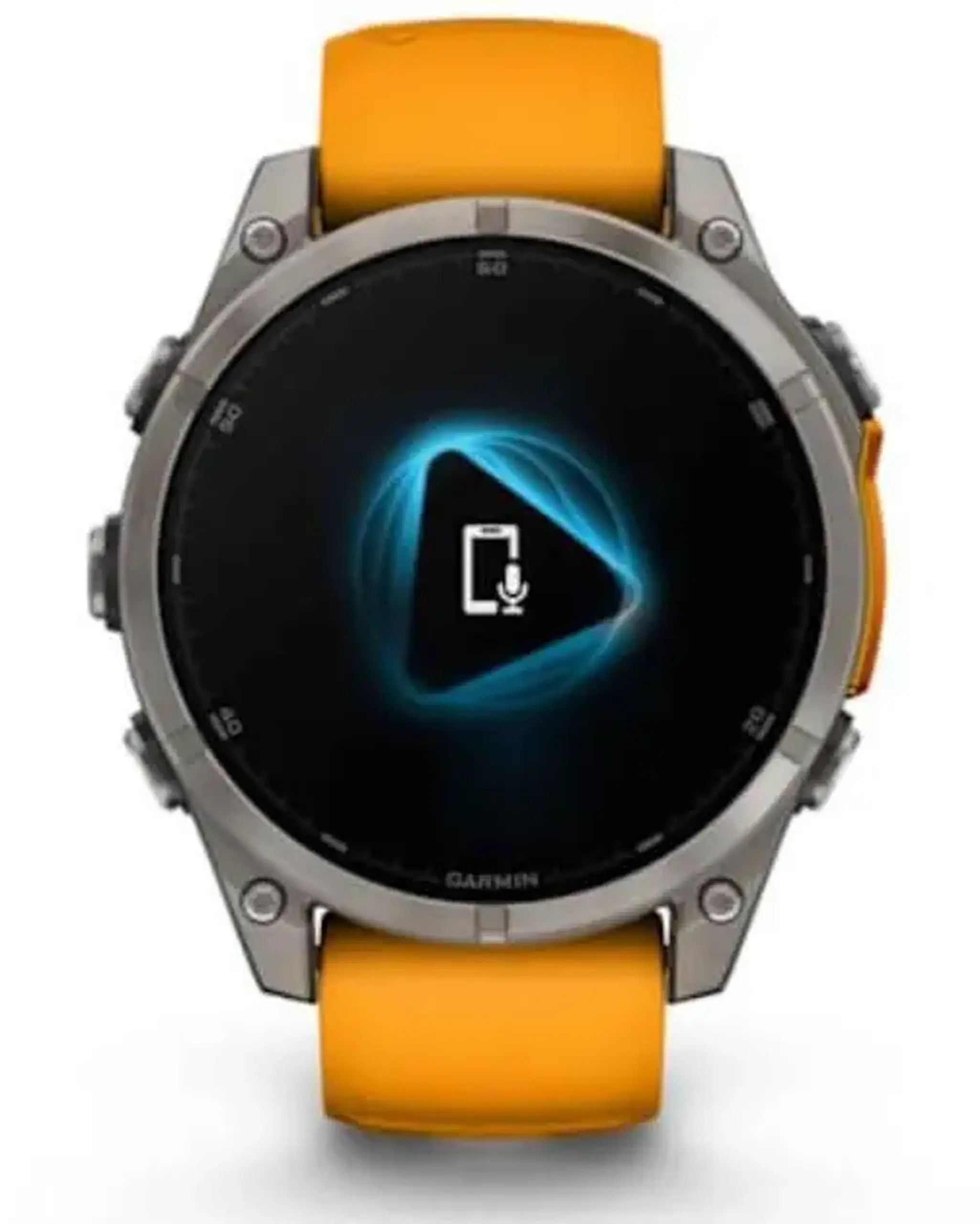 Ceas inteligent Garmin Fenix 8 – 47 mm, Sapphire, Titanium with Spark Orange (010-02904-11)