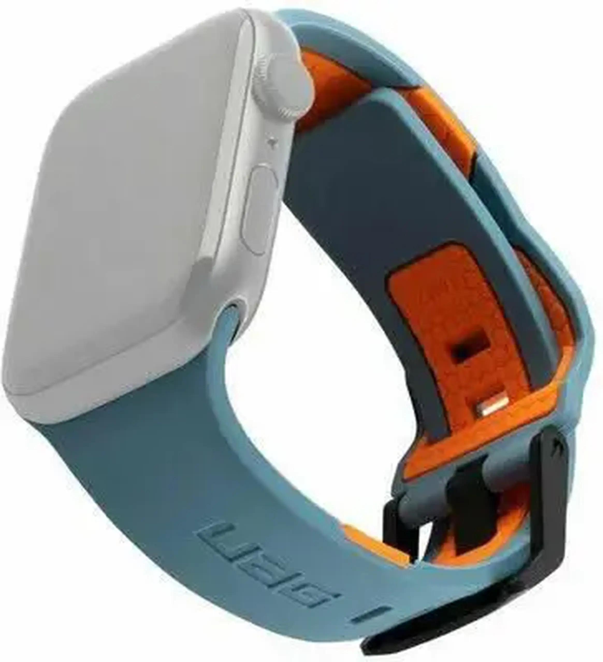 Curea UAG 19148D115497, Apple Watch 44/42 Civilian Strap, Slate/Orange