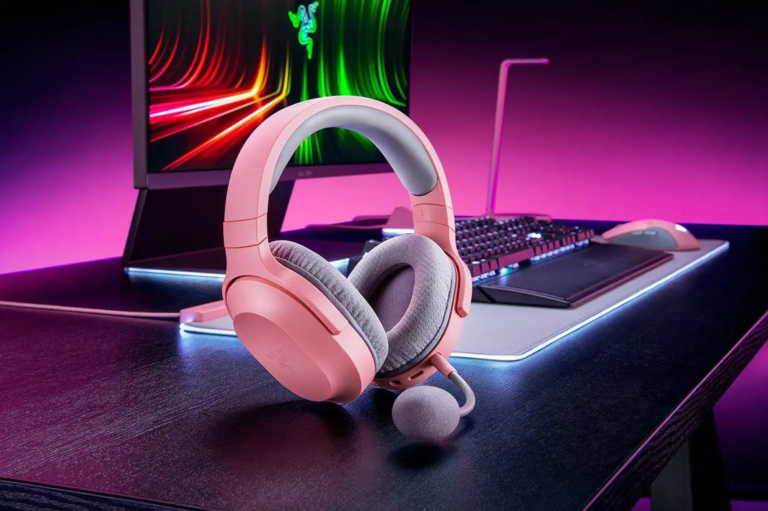 Căști fără fir Razer RZ04-04430300-R3M1 Headset Barracuda X (2022) Quartz Pink