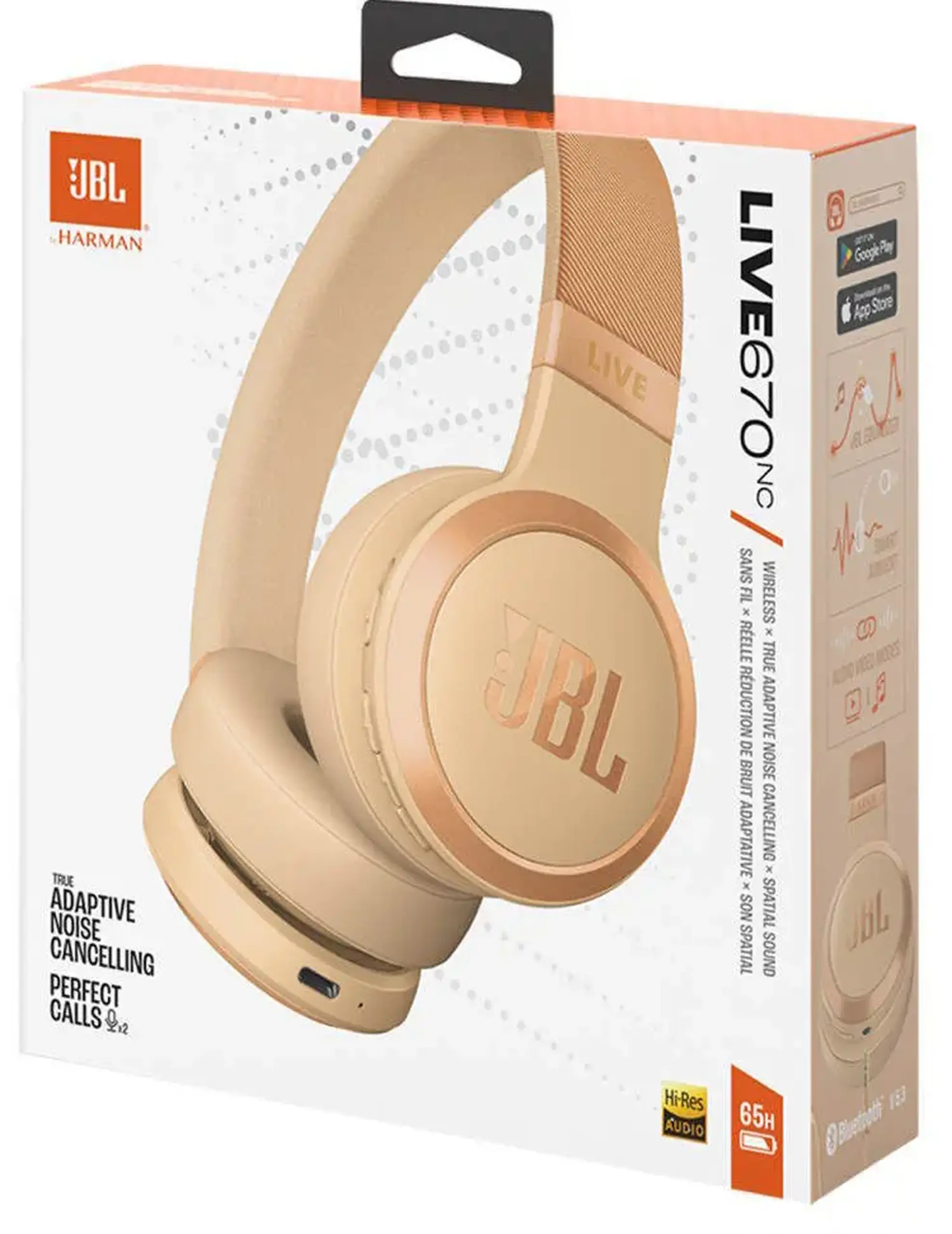 Căști fără fir JBL Live 670NC Sandstone