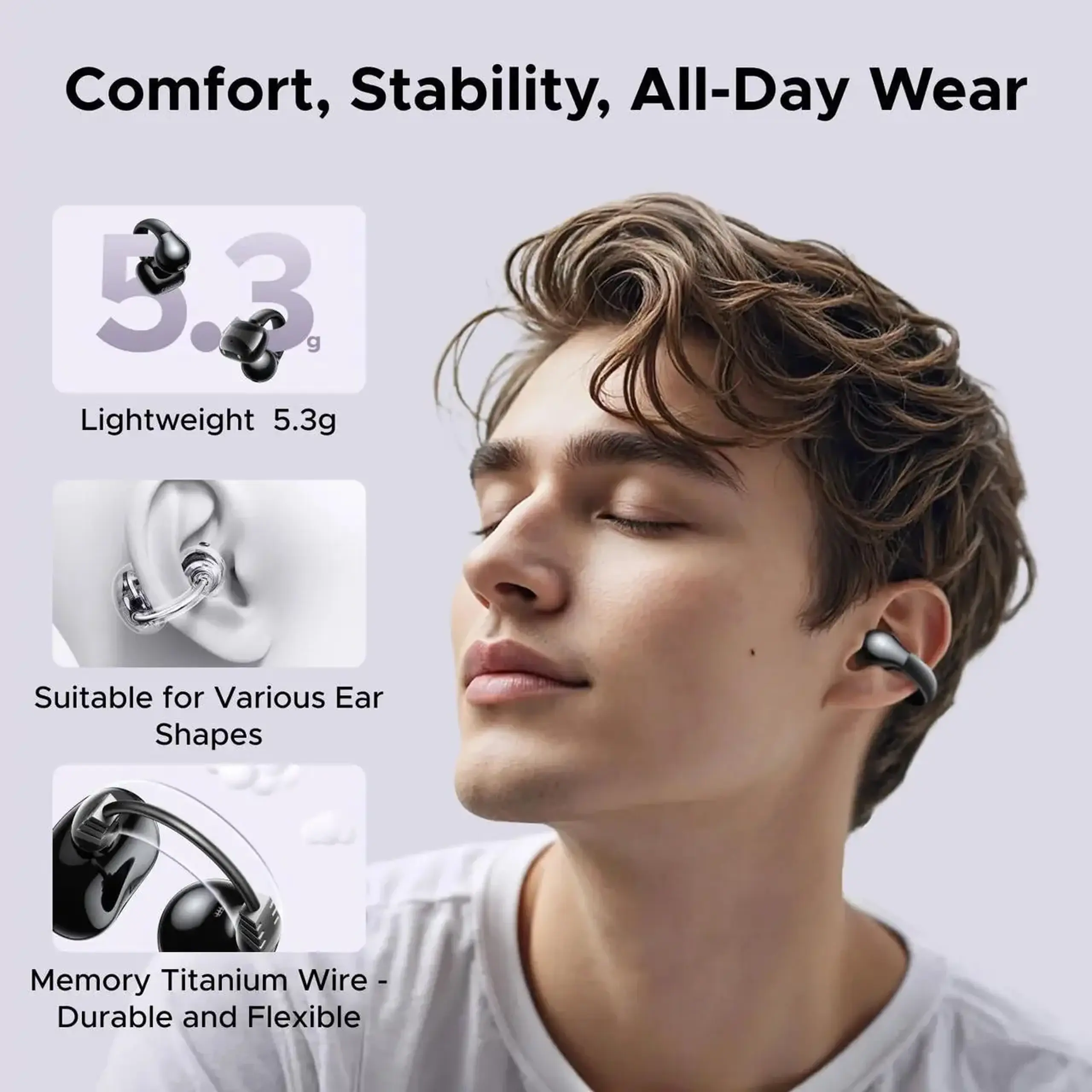 Căști fără fir Ugreen 45785, Open Ear HiTune S3 | WS209, Black