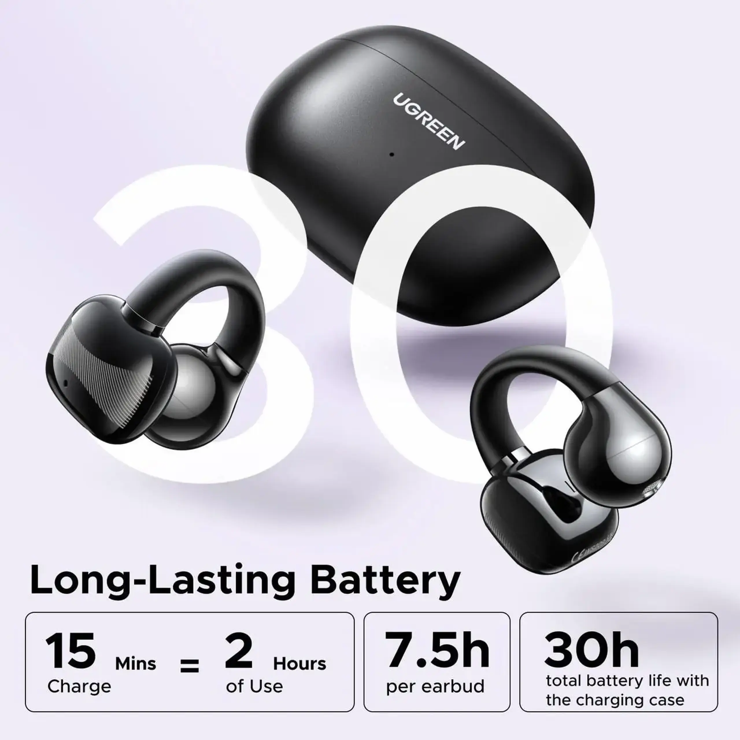 Căști fără fir Ugreen 45785, Open Ear HiTune S3 | WS209, Black