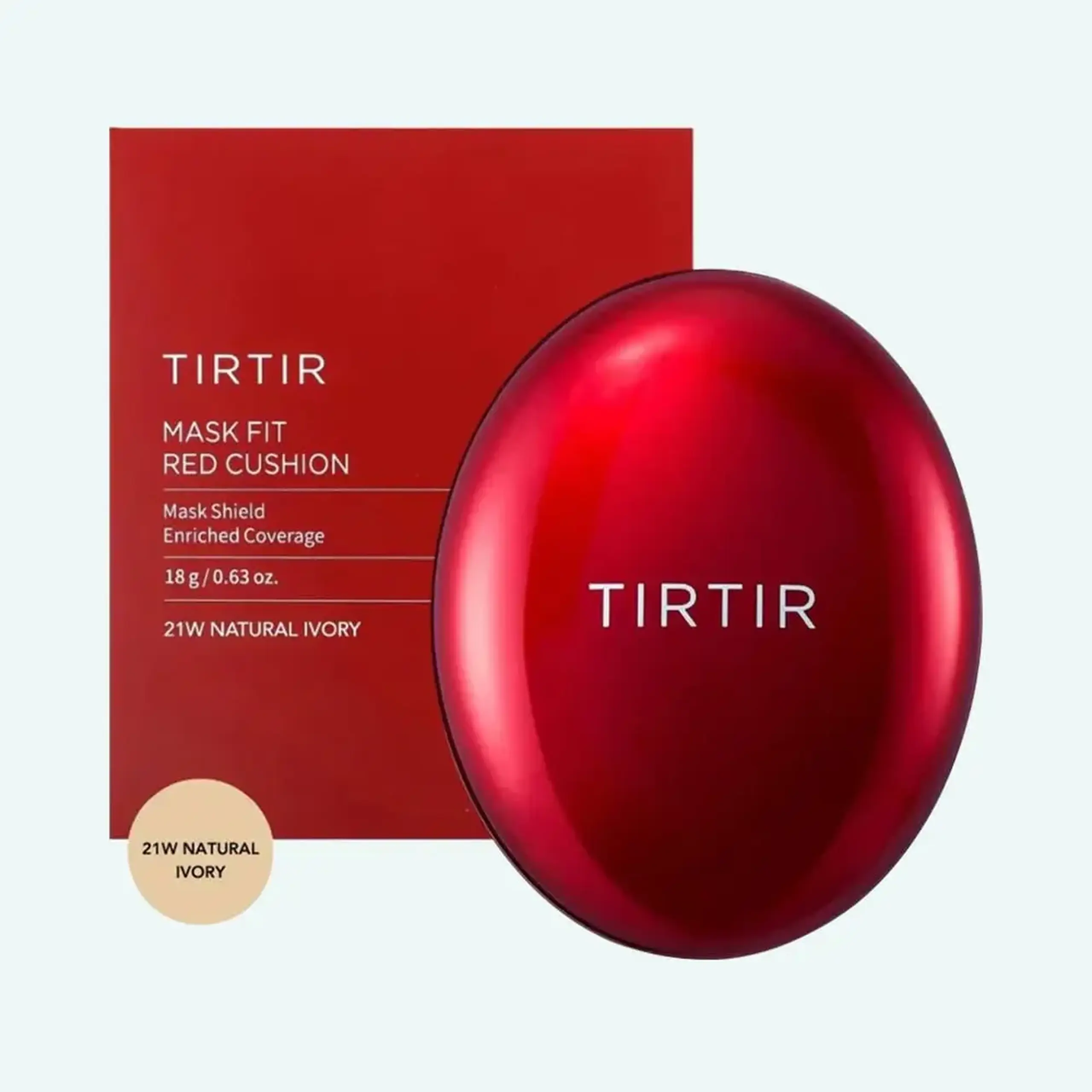 Cushion rezistent cu un finisaj semi-mat TIRTIR Mask Fit Red Cushion 21W Natural Ivory 18g
