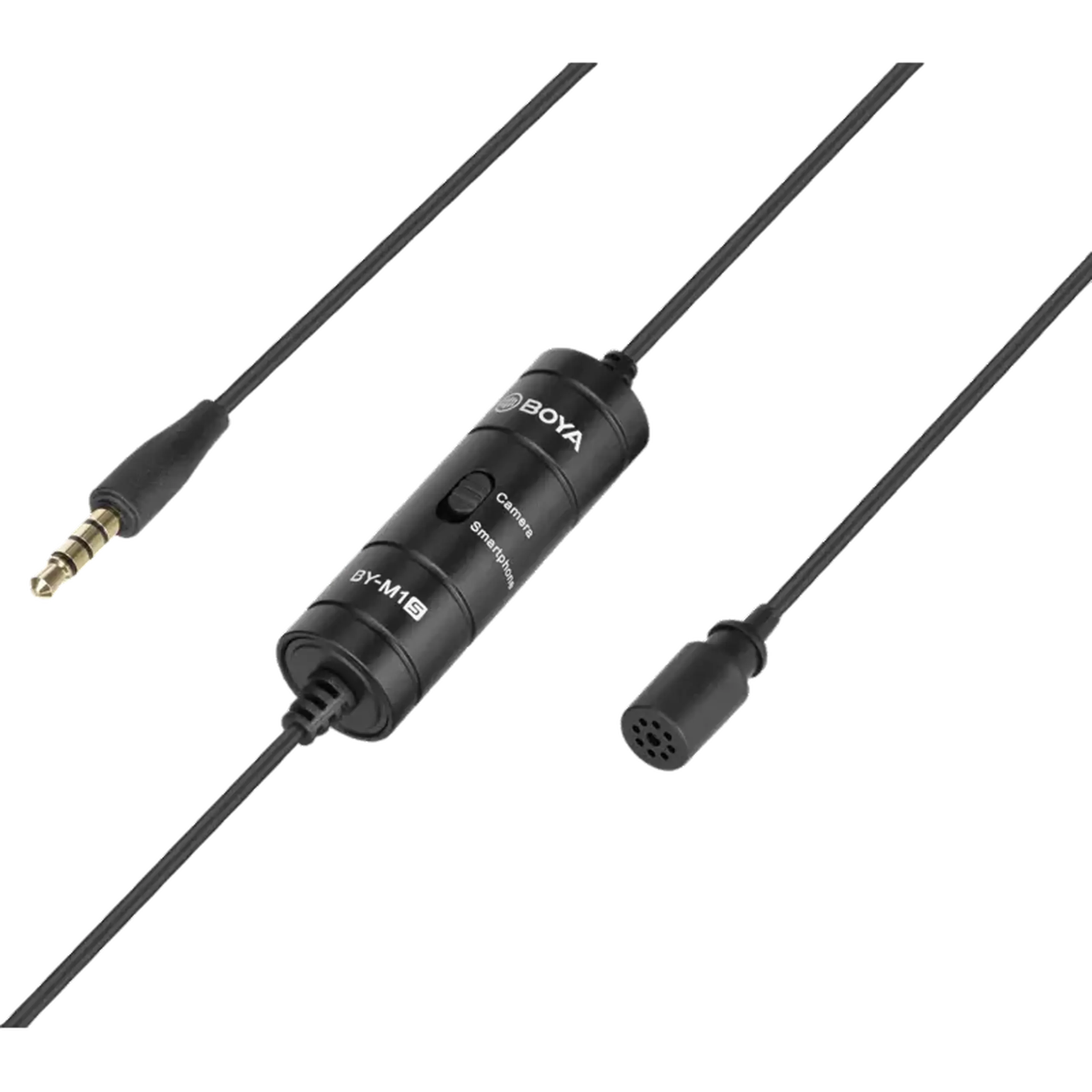 Microfon portabil pentru înregistrare vocală Boya BY-M1S, Cu fir, Negru