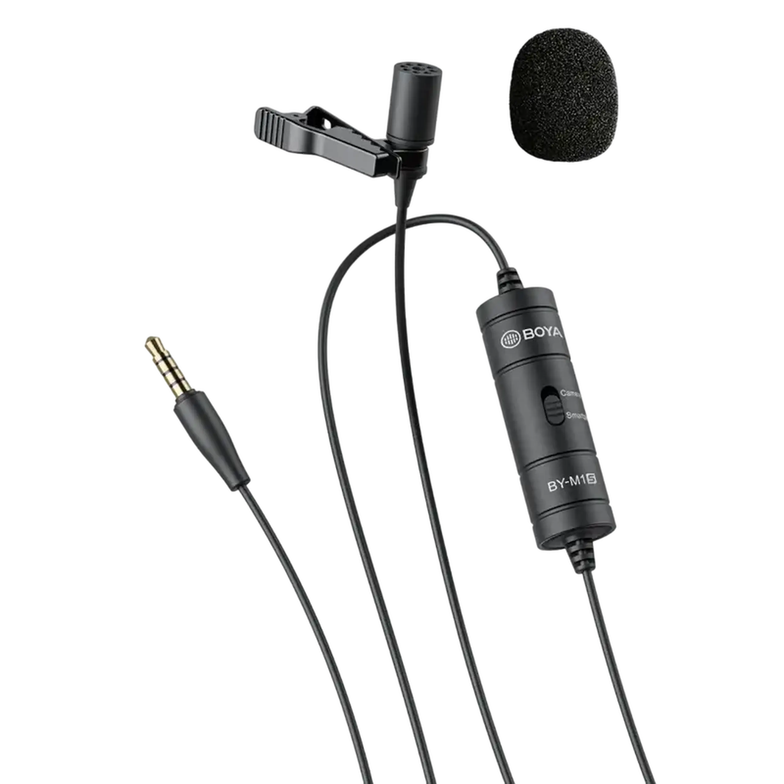 Microfon portabil pentru înregistrare vocală Boya BY-M1S, Cu fir, Negru