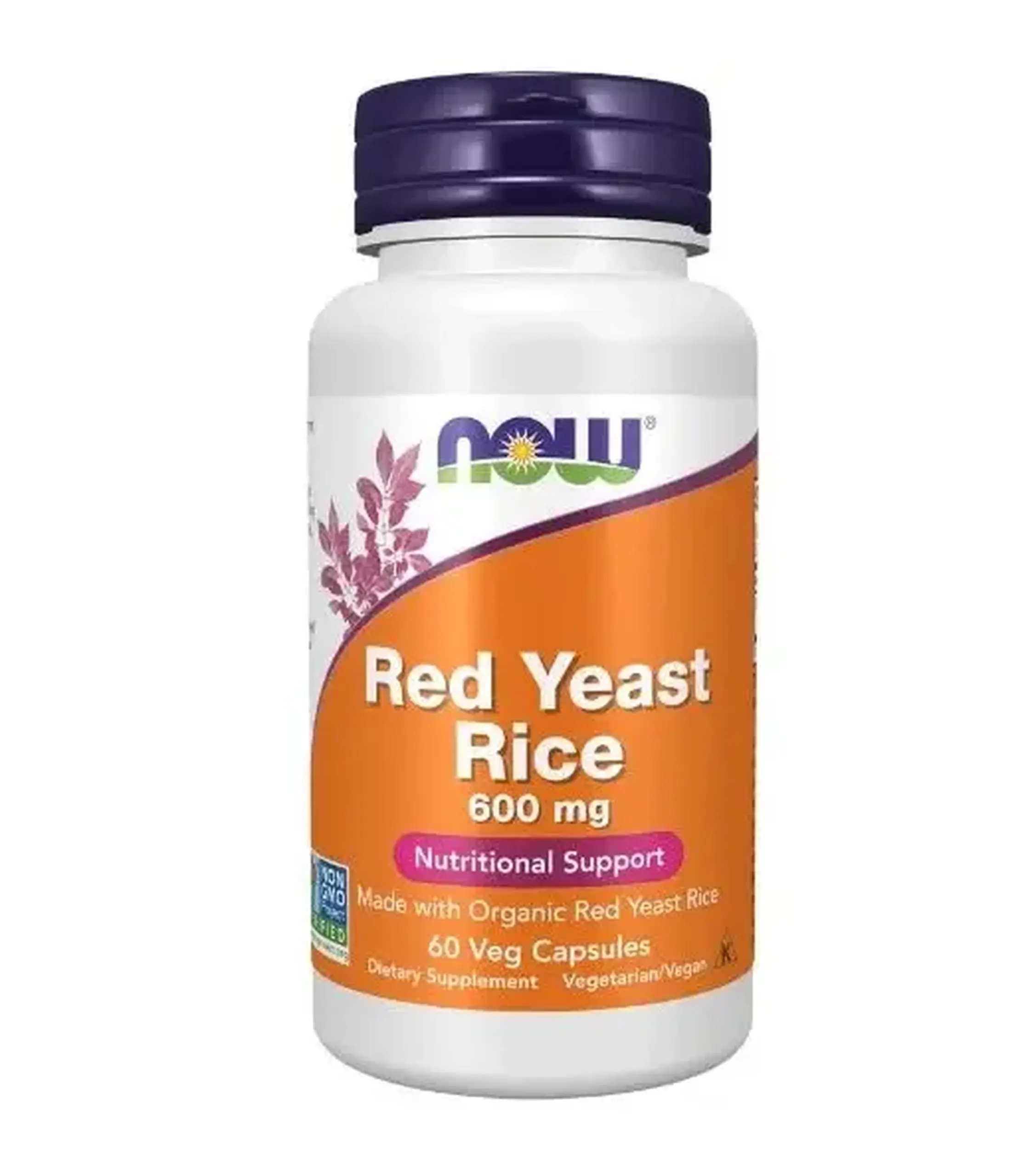 Now Foods, Red Yeast Rice 600 mg, 60 capsule vegetale