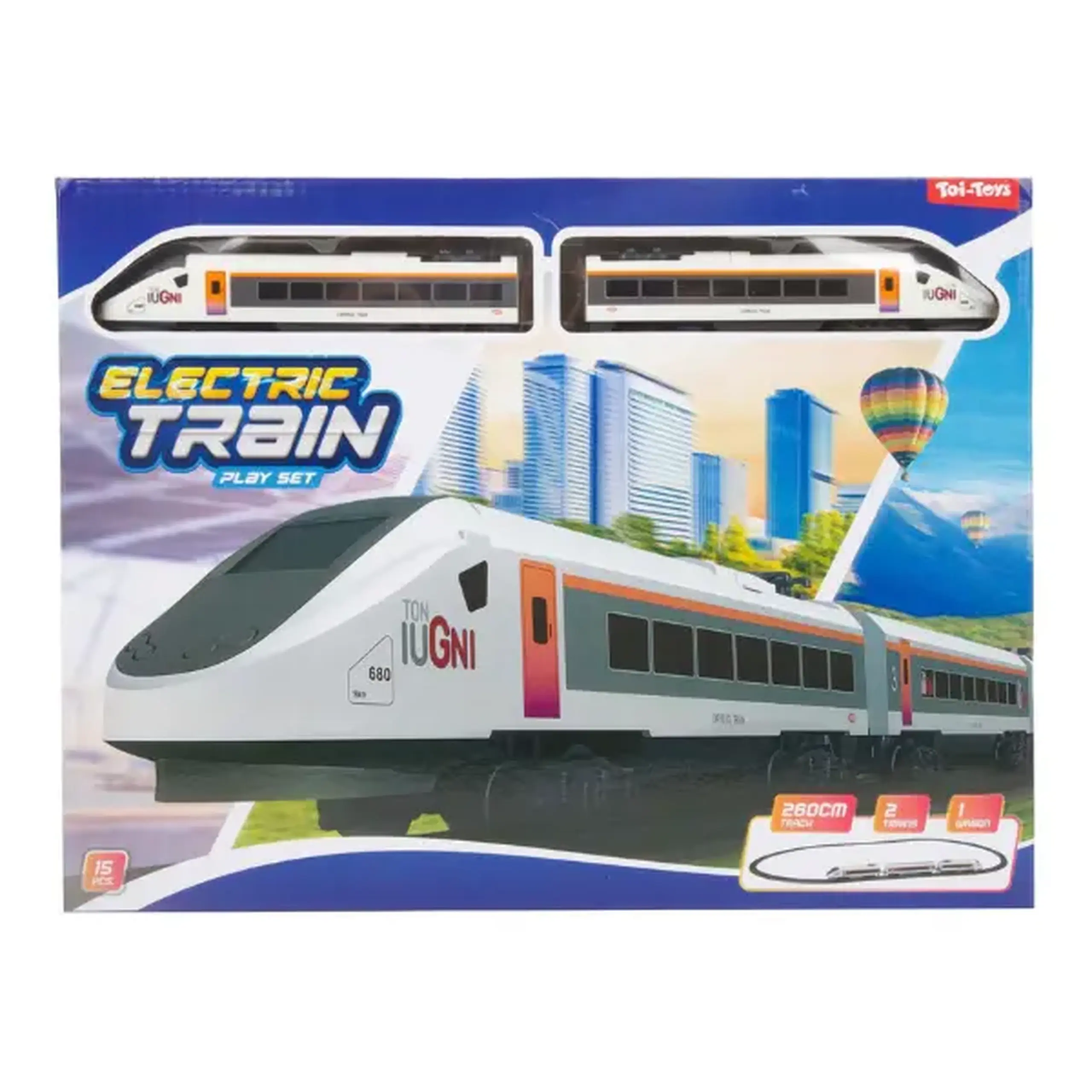 Set cale ferată „High Speed” cu tren electric, 15 piese