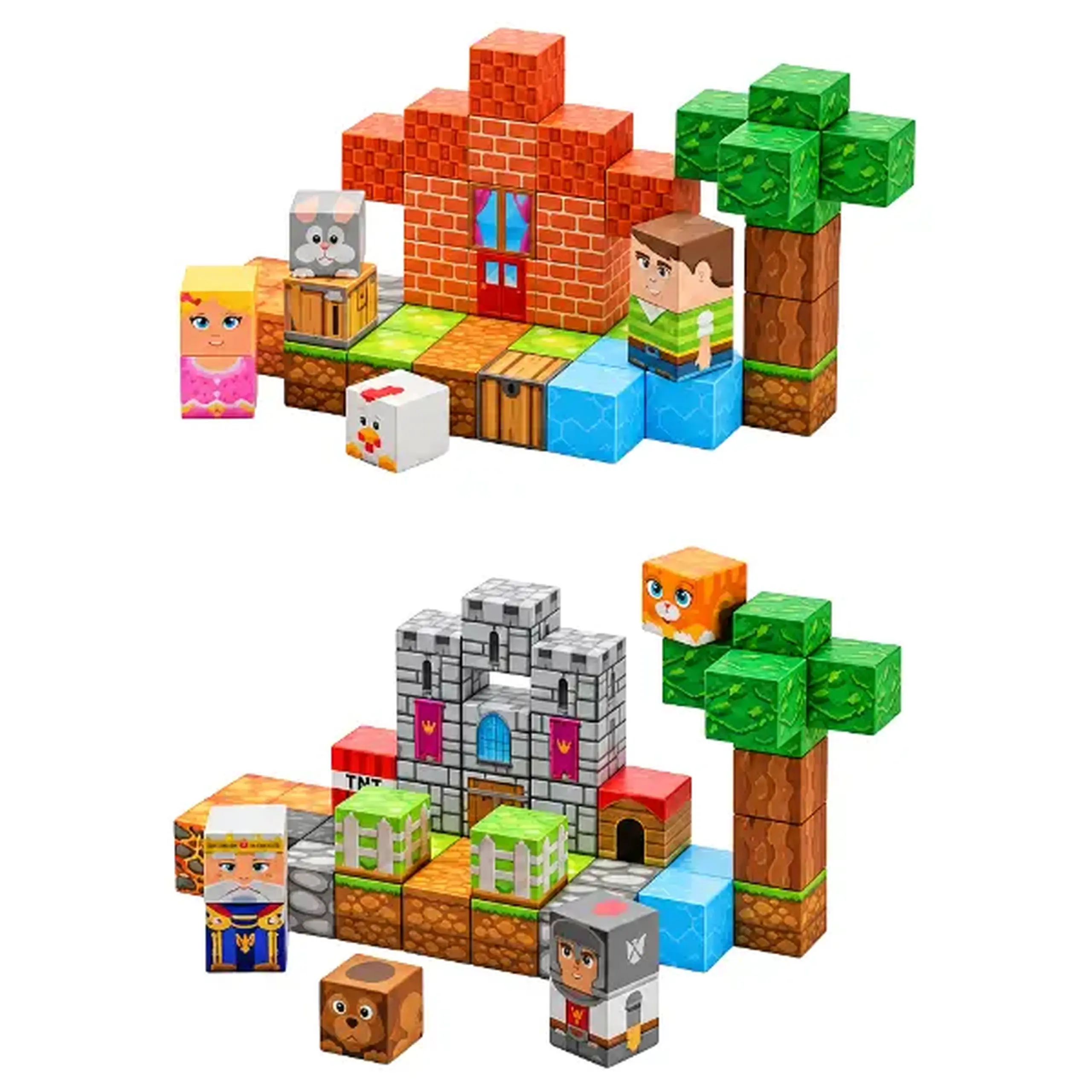 Constructor magnetic „Craftblocks”, 48 de piese, 2 modele