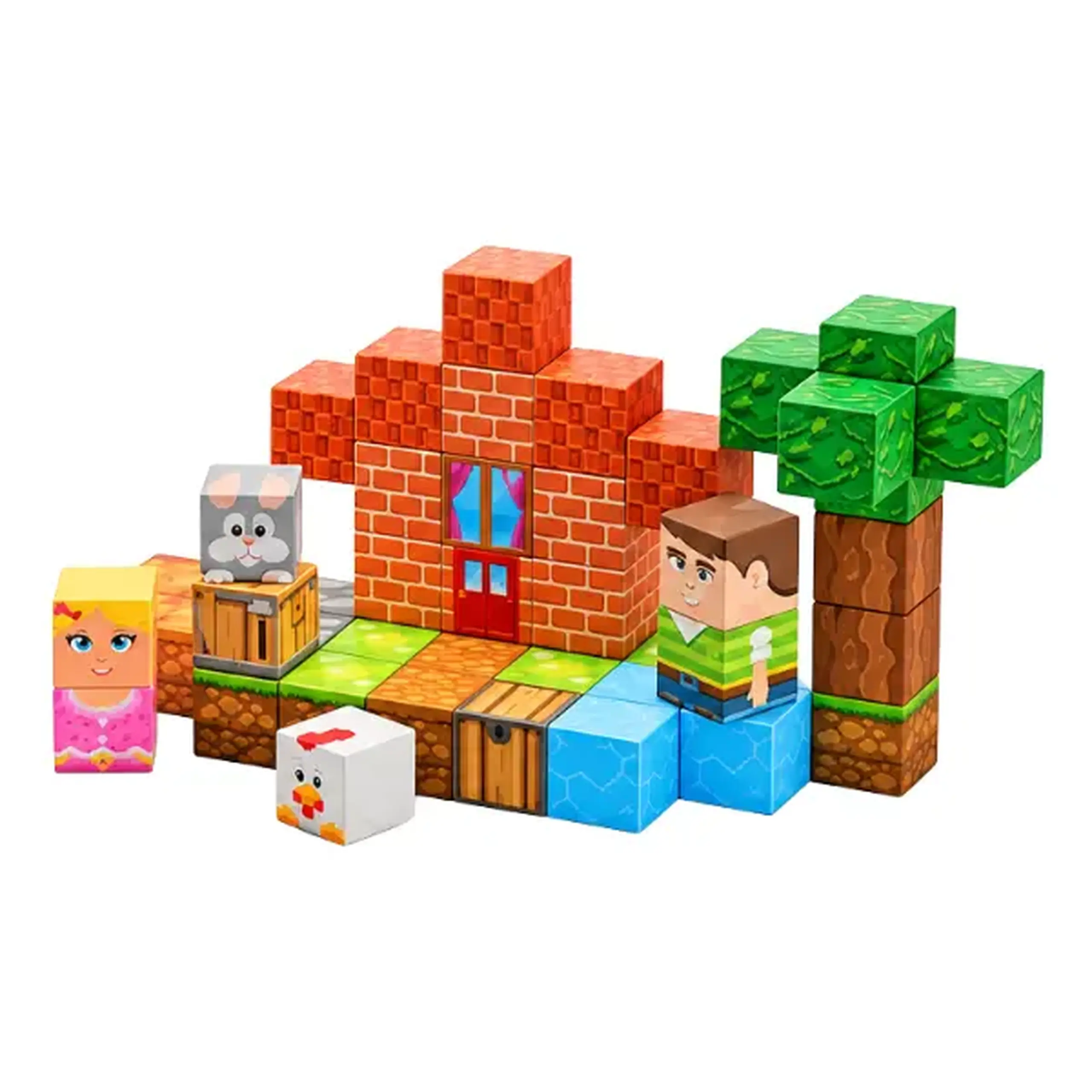 Constructor magnetic „Craftblocks”, 48 de piese, 2 modele