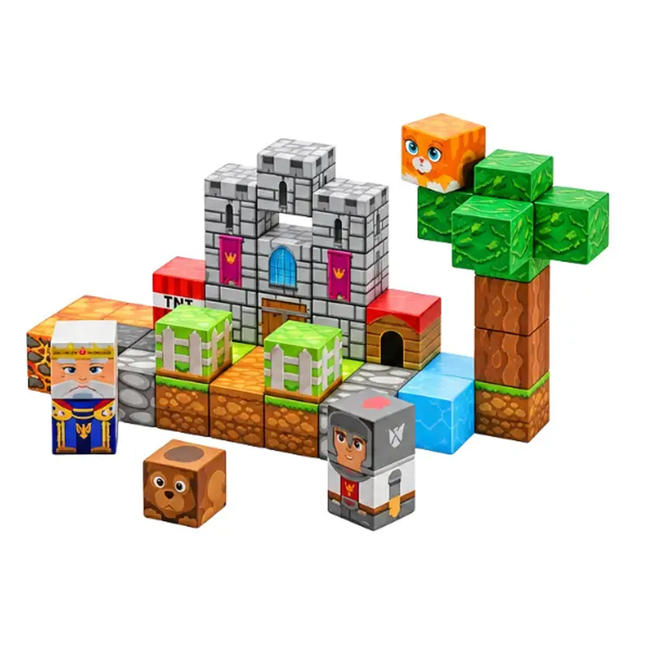 Constructor magnetic „Craftblocks”, 48 de piese, 2 modele