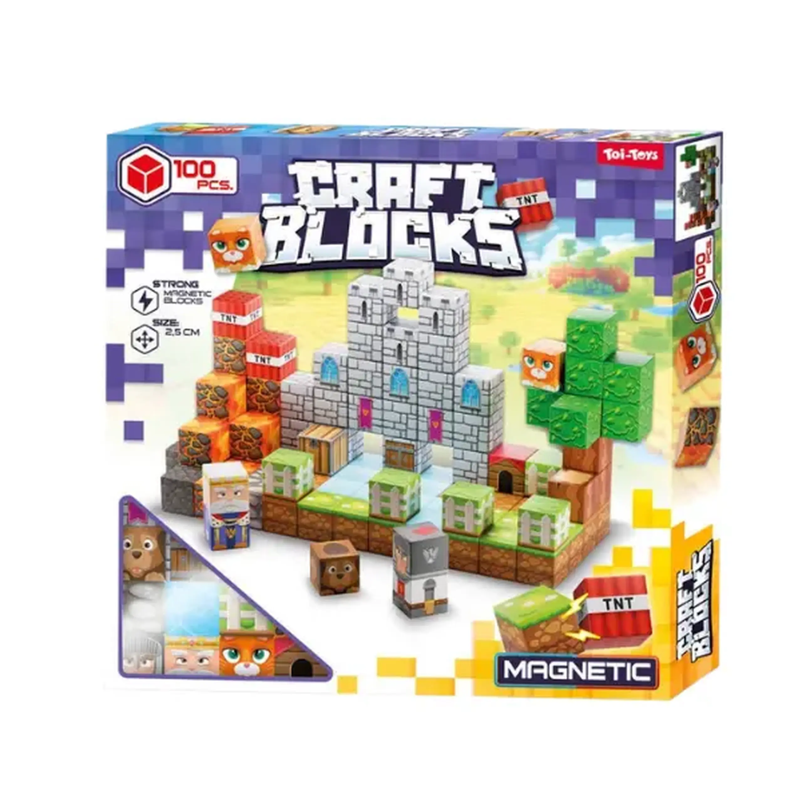 Constructor magnetic „Craftblocks”, 100 de piese