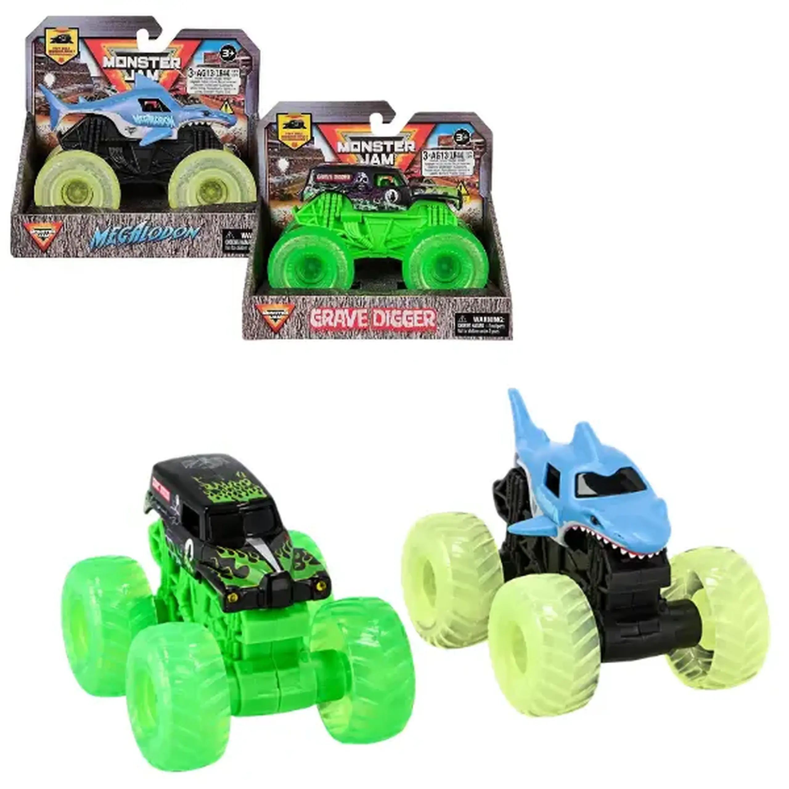 1:43 Mașinuță Monster Jam cu roți luminoase, 2 modele