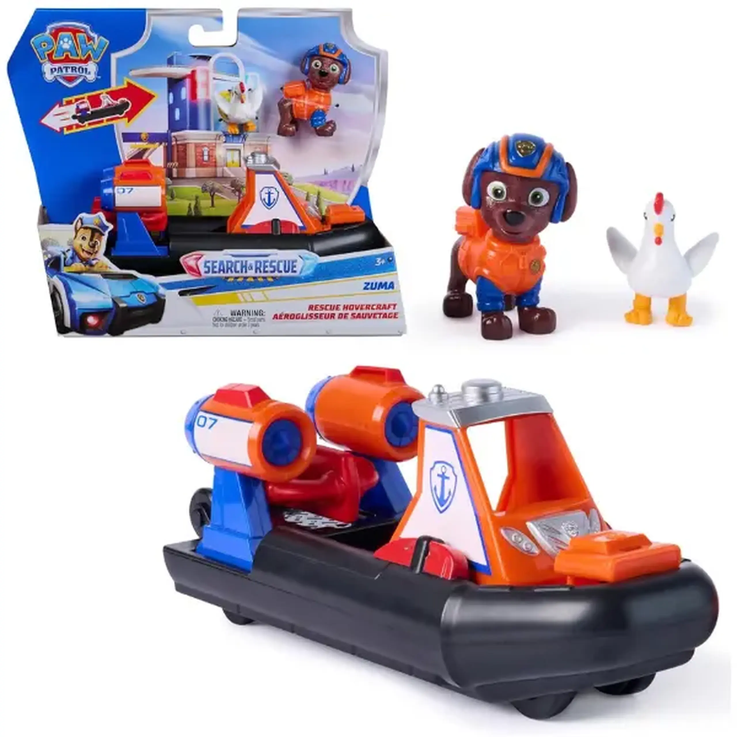 Set de joacă „Patrula Cățelușilor: Căutare și salvare” Zuma cu vehicul și 2 figurine