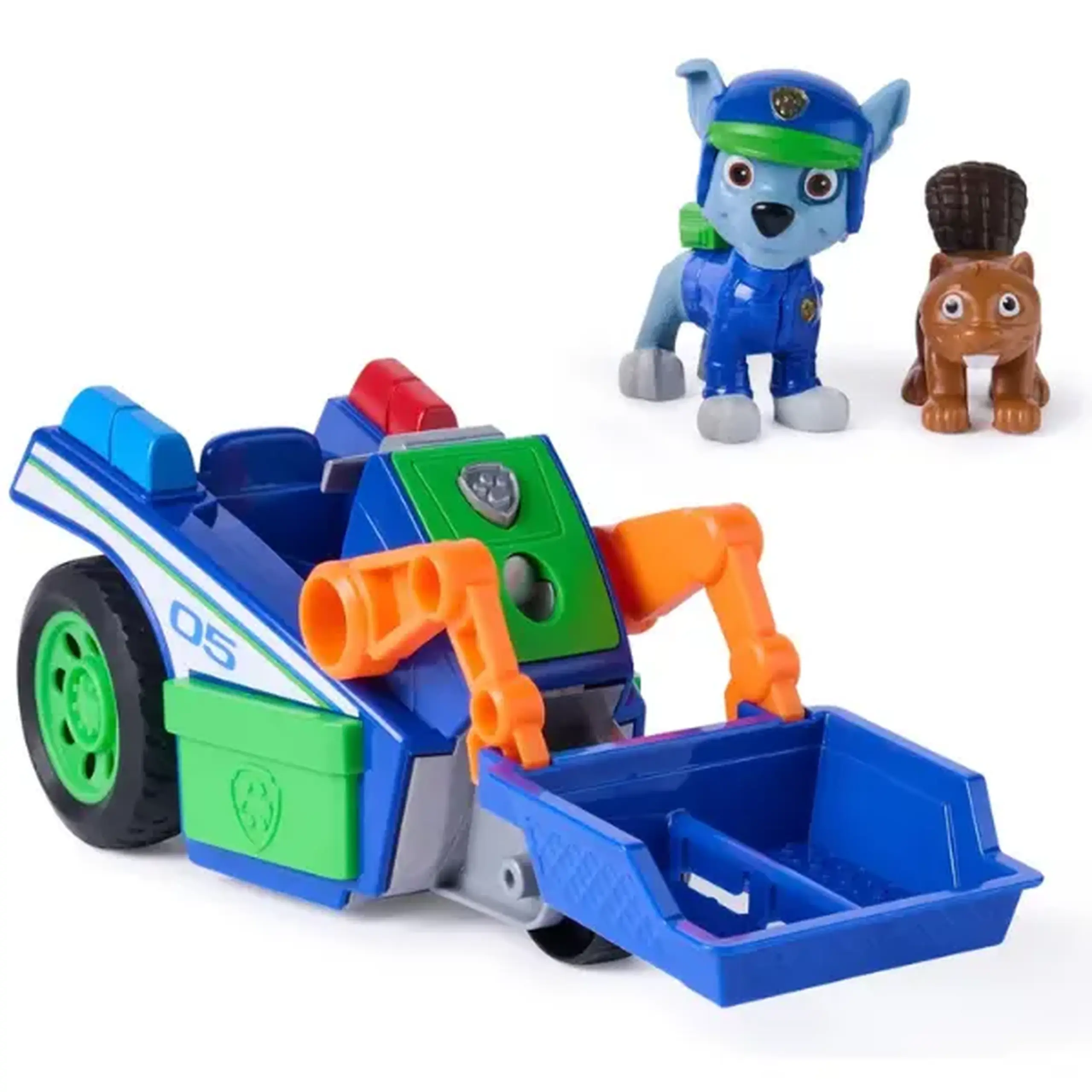 Set de joacă „Patrula Cățelușilor: Căutare și salvare” Rocky cu mașinuță și 2 figurine