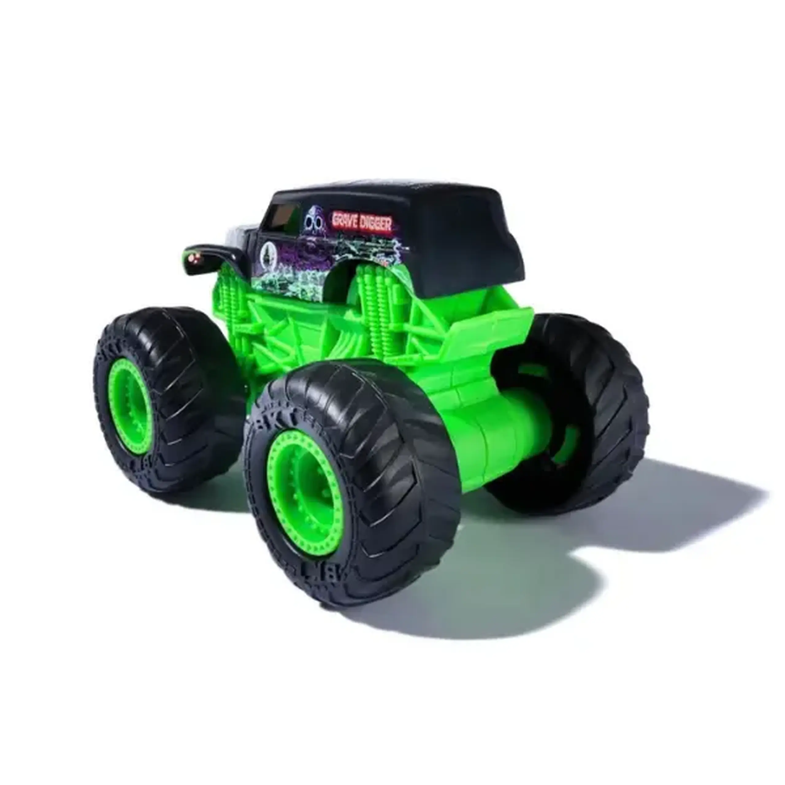 1:43 Set mașinuțe metalice Monster Jam Grave Digger și Megalodon cu efecte luminoase