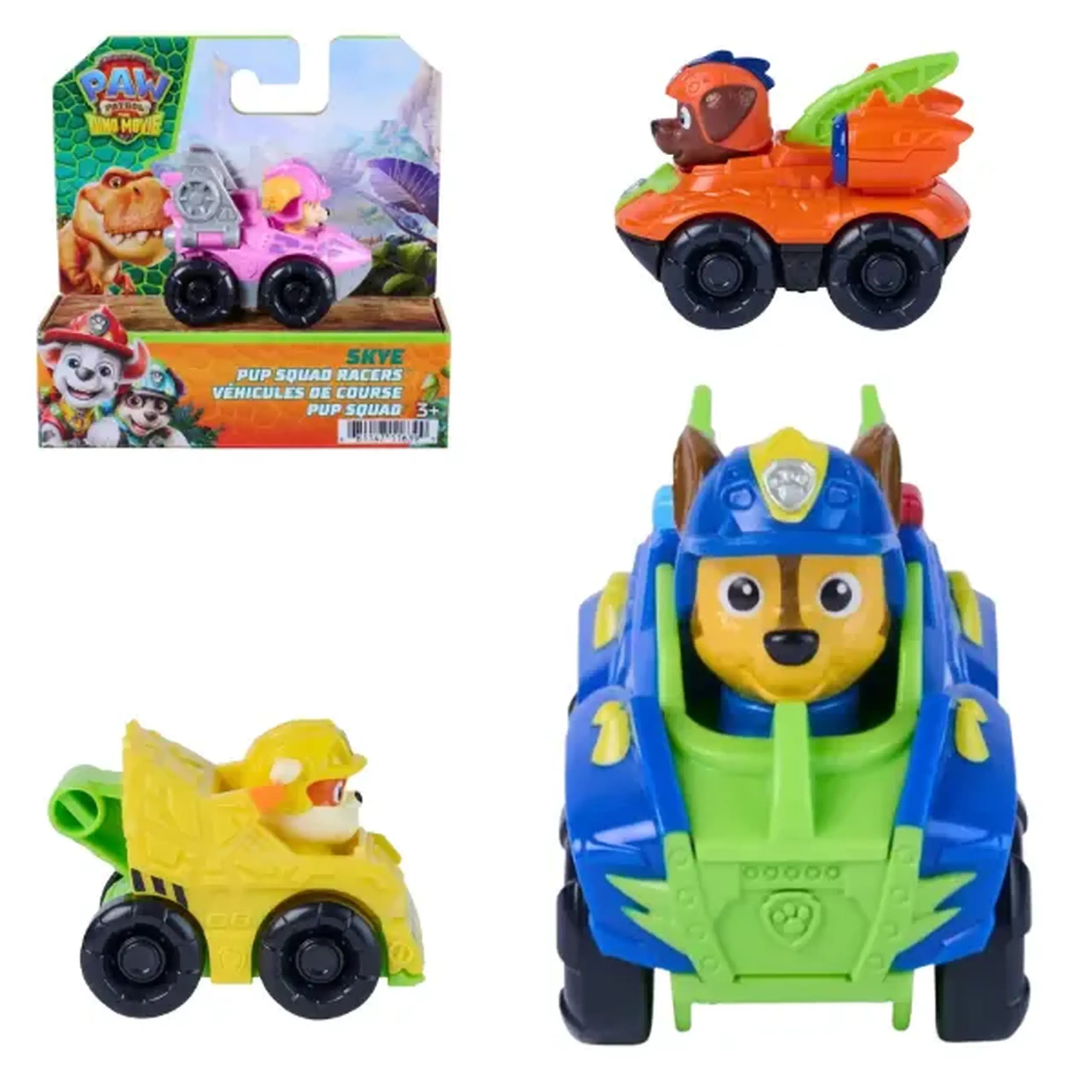 Mini mașinuță cu figurină „Filmul Dino”, seria Patrula Cățelușilor, 6 modele
