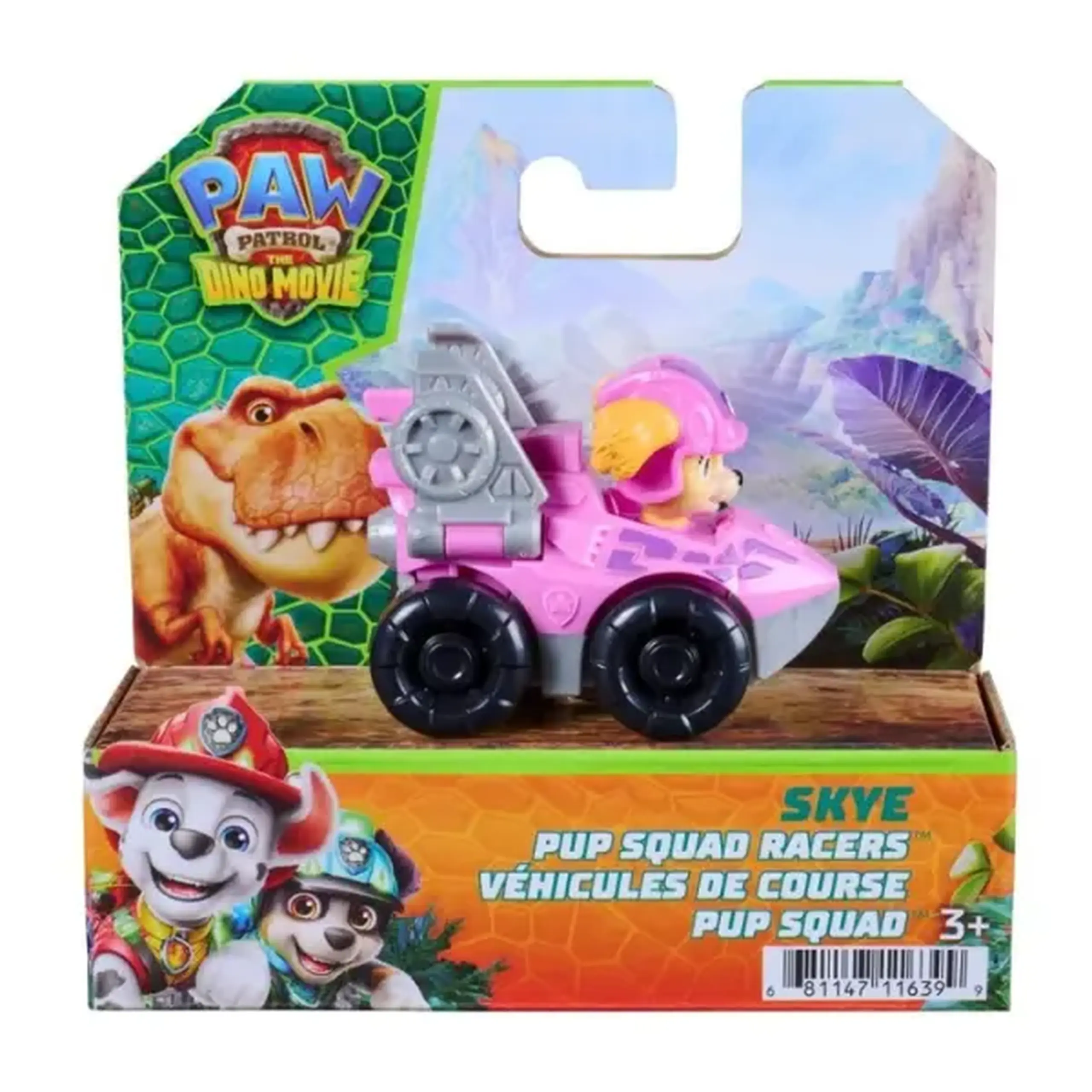 Mini mașinuță cu figurină „Filmul Dino”, seria Patrula Cățelușilor, 6 modele