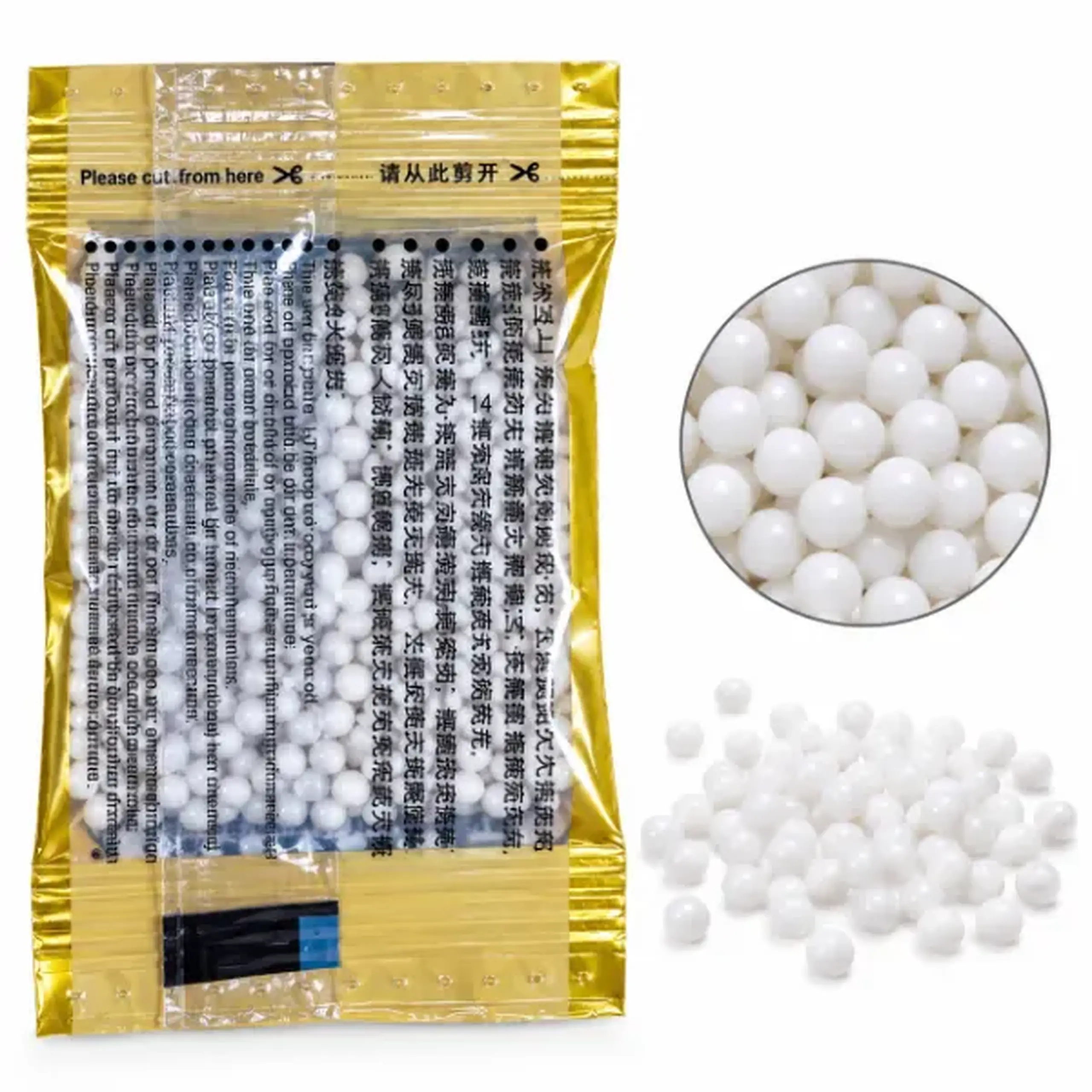 Bile din hidrogel pentru blaster, 7–8 mm, 500 buc, albe