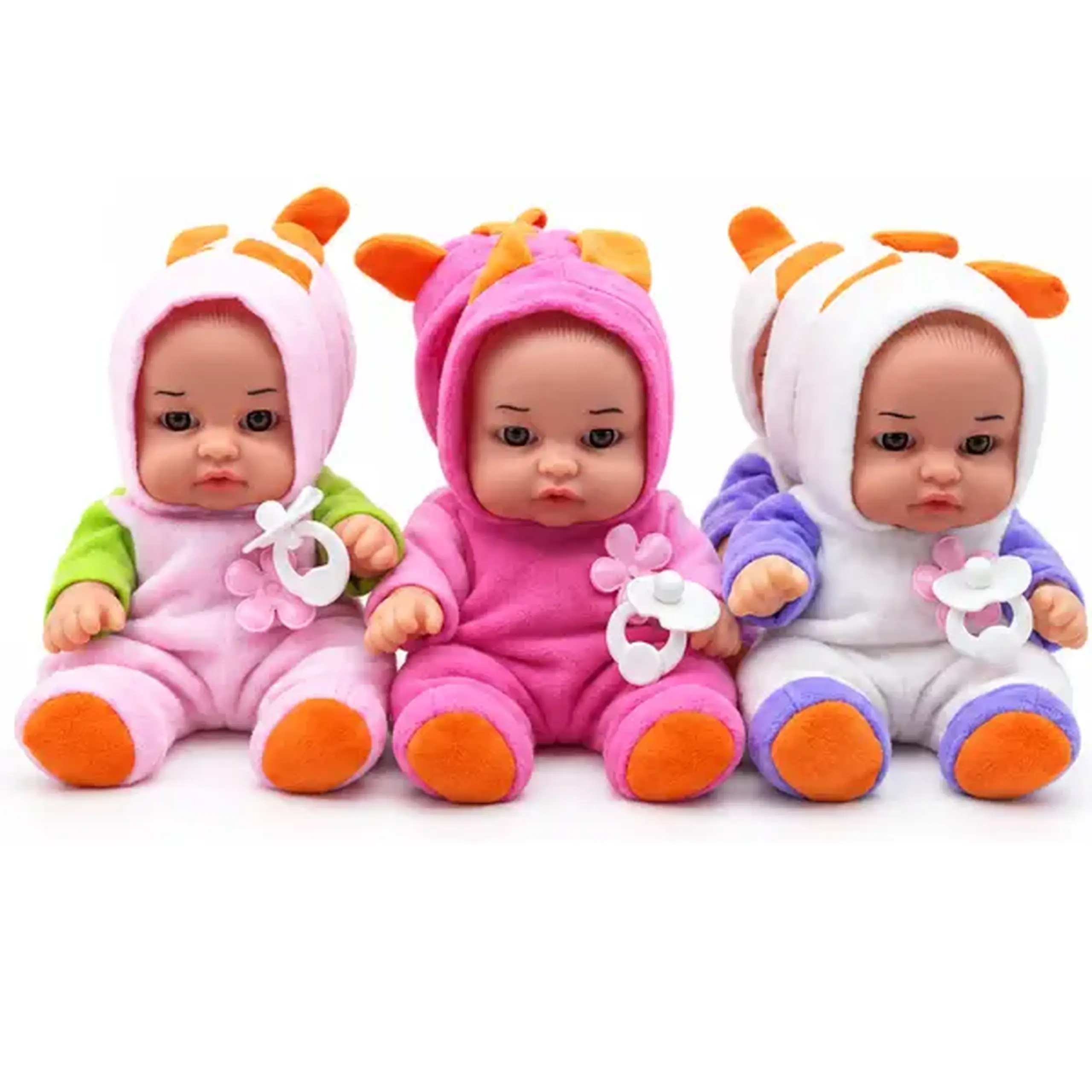Bebeluș cu efecte sonore în costumaș, 25 cm, 3 modele