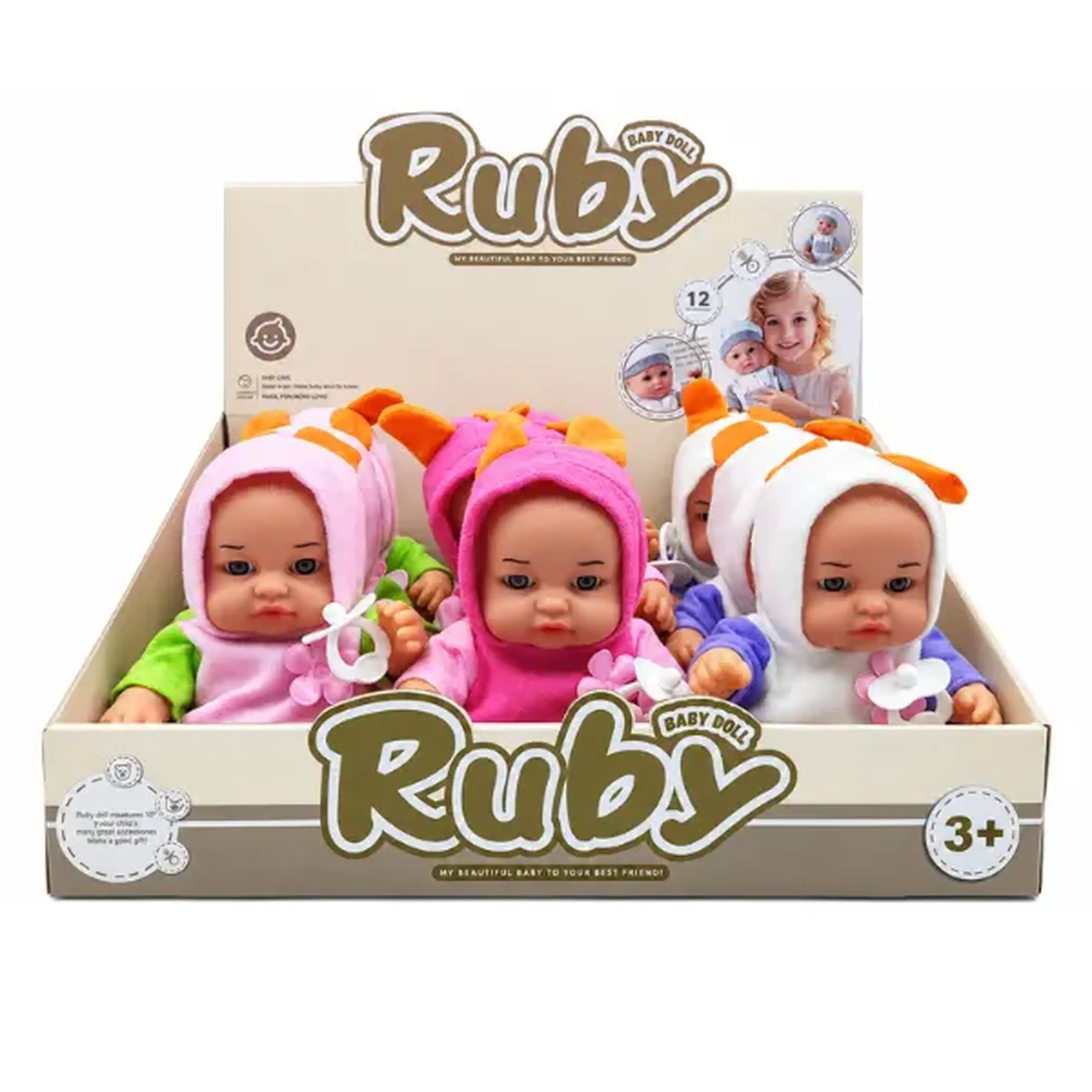 Bebeluș cu efecte sonore în costumaș, 25 cm, 3 modele