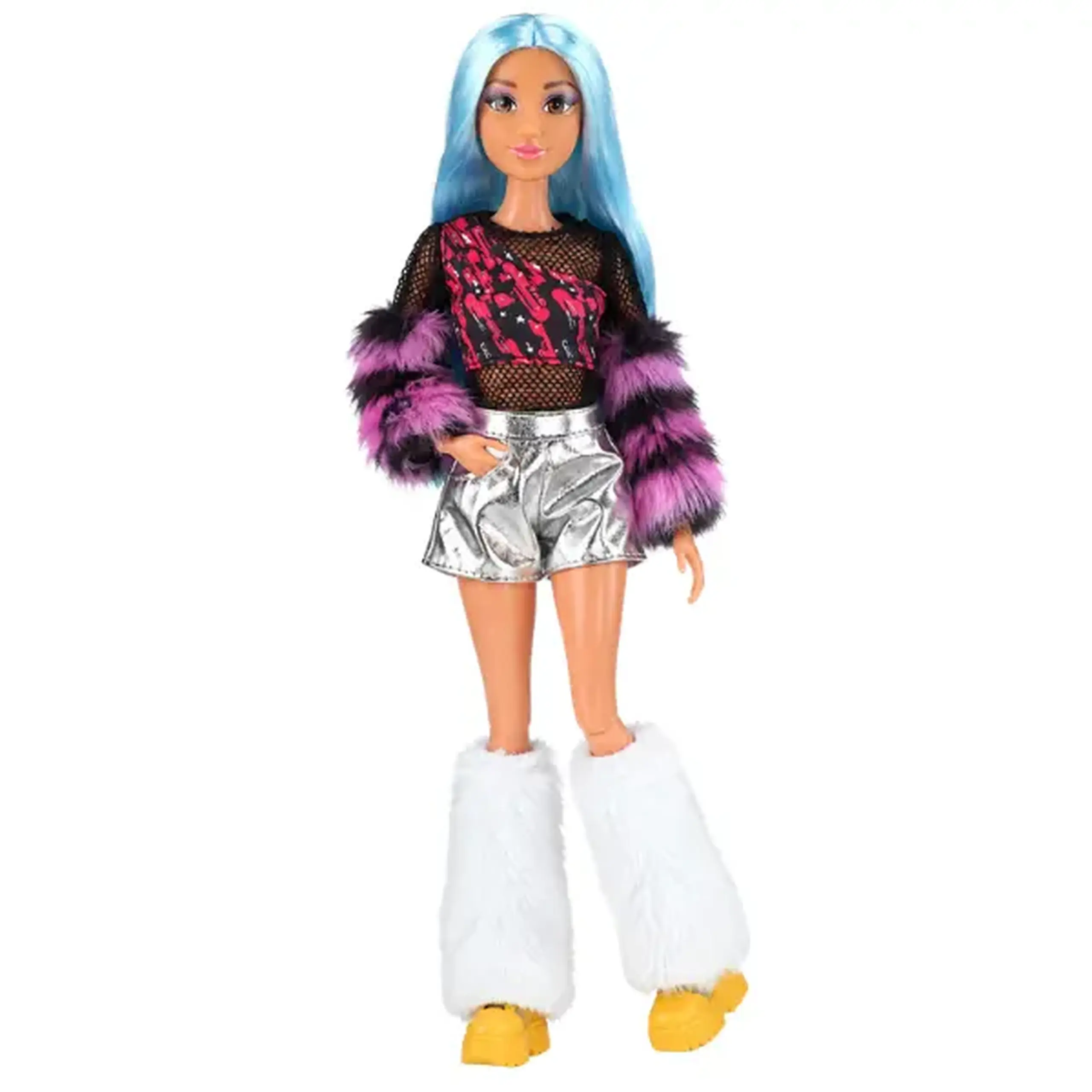 Păpușă fashion cu păr albastru, 29 cm