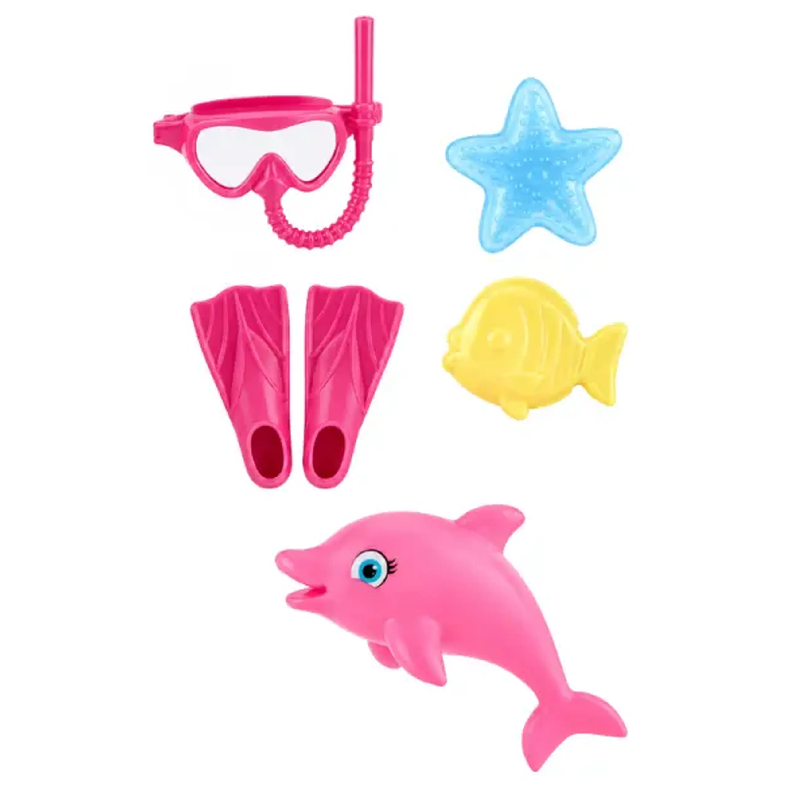 Păpușă înotătoare cu delfin și accesorii, 29 cm