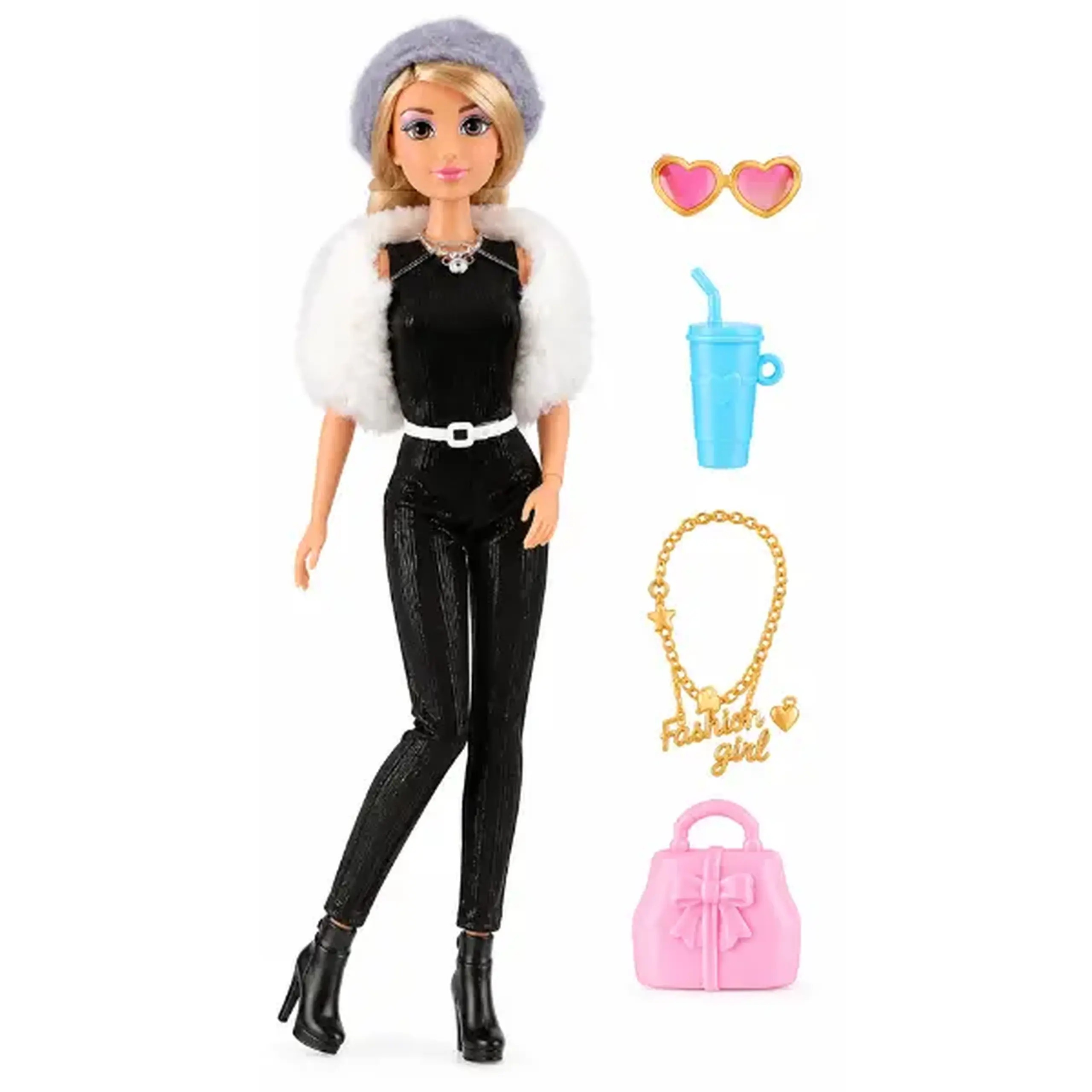 Păpușă fashion în ținută de iarnă, 29 cm