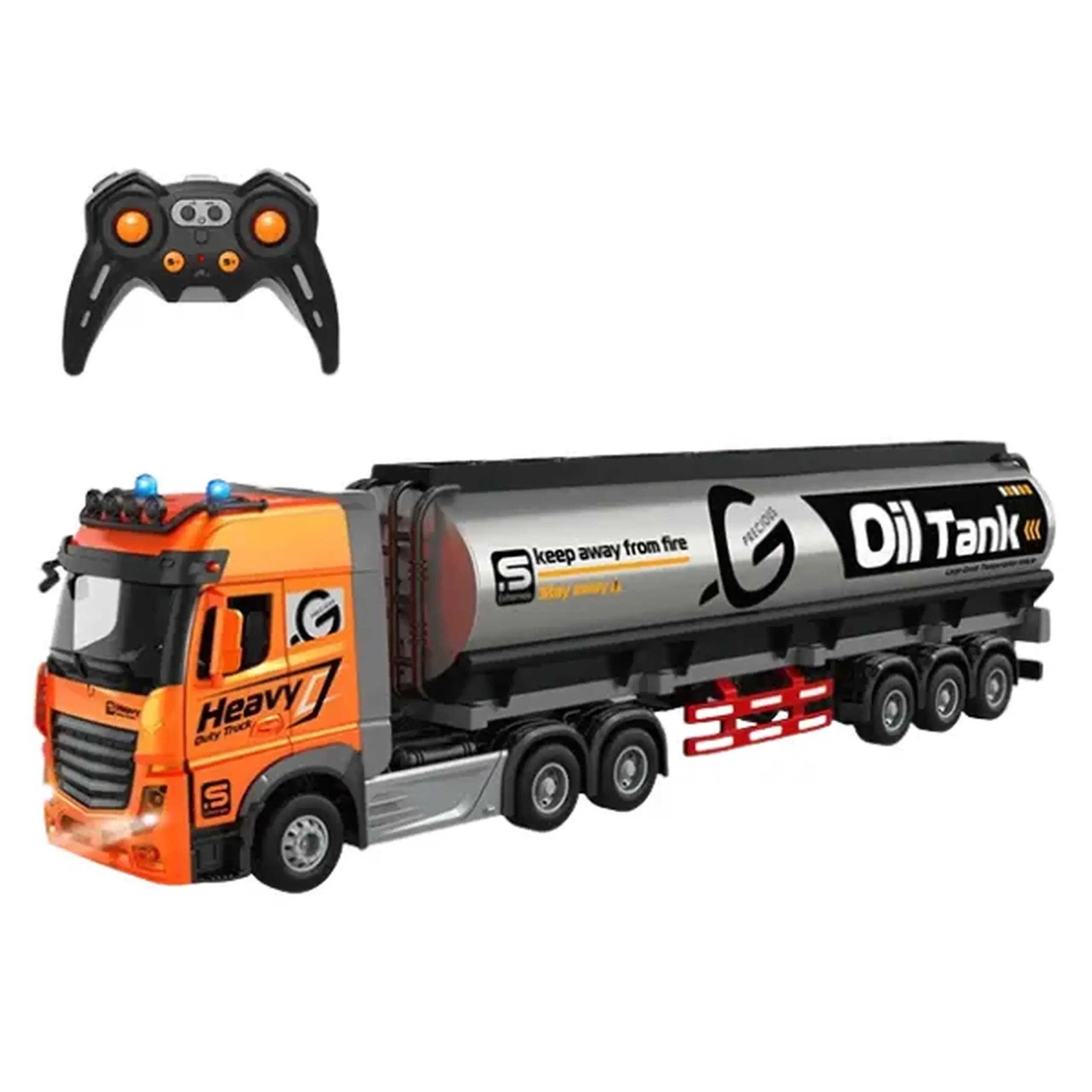 #01 Camion-cisternă cu telecomandă 1:24, cu efecte luminoase și sonore