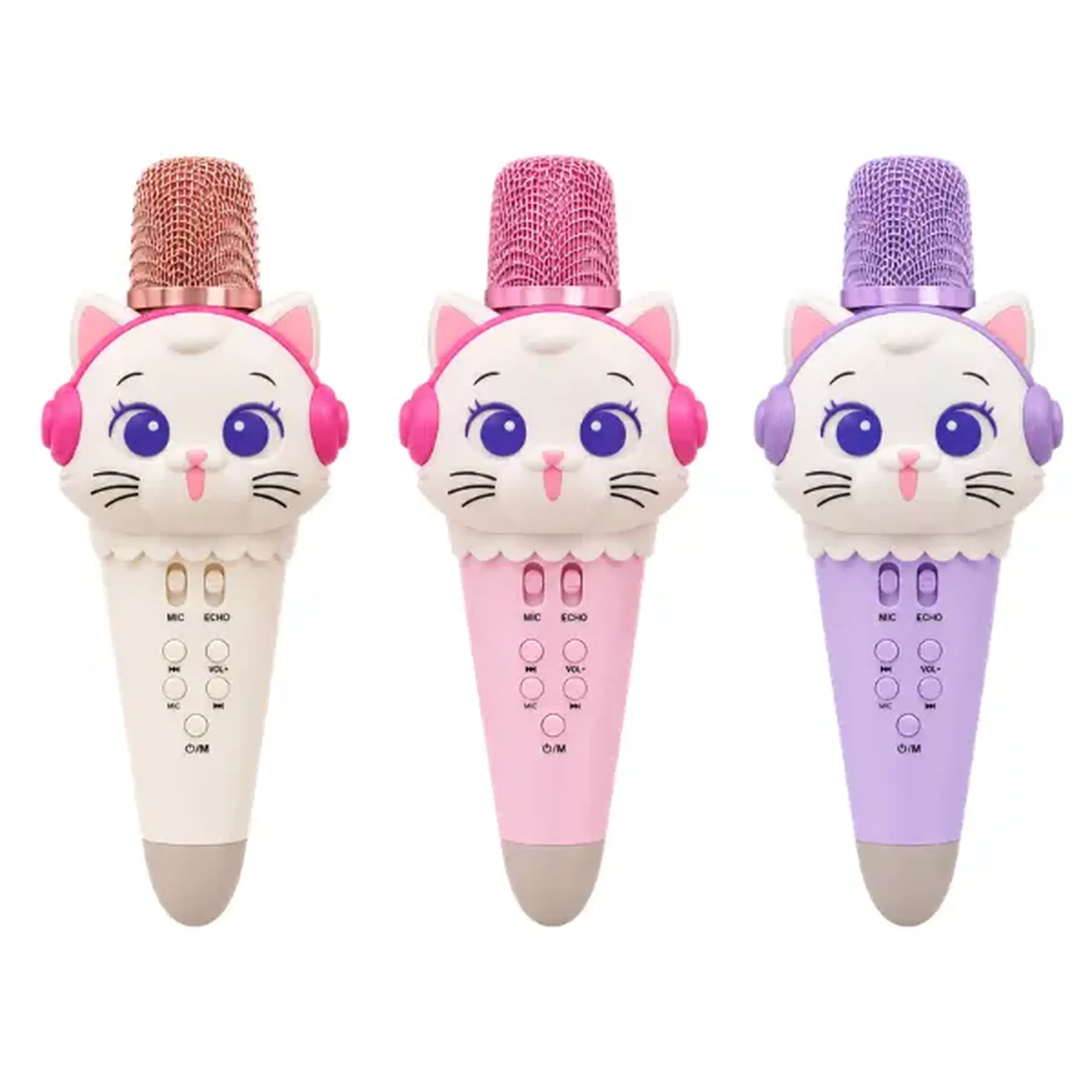 Microfon karaoke pentru copii „Pisicuță”, 21 cm, 3 culori