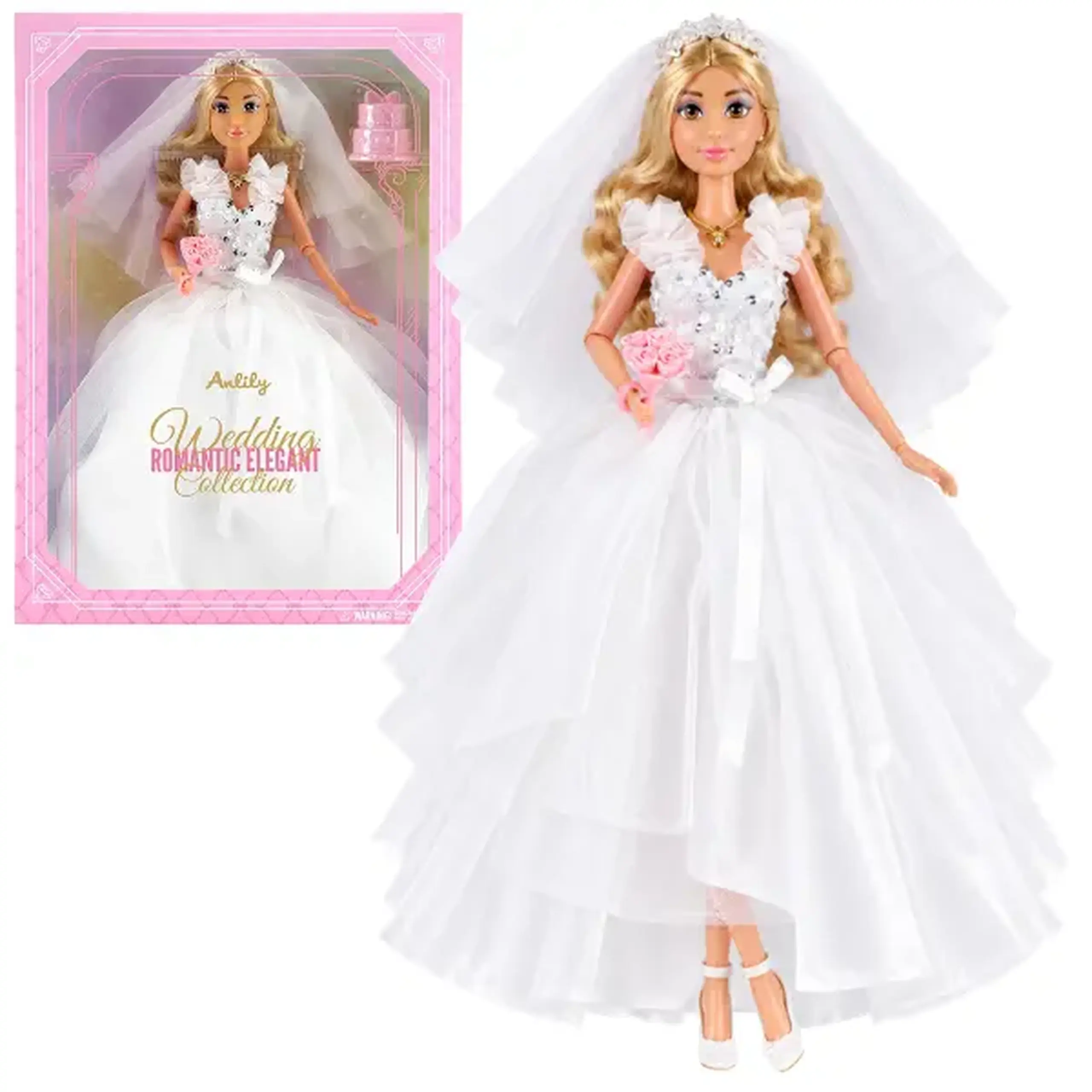 Păpușă mireasă „Colecția de Nuntă” în rochie de mireasă cu accesorii, 29 cm
