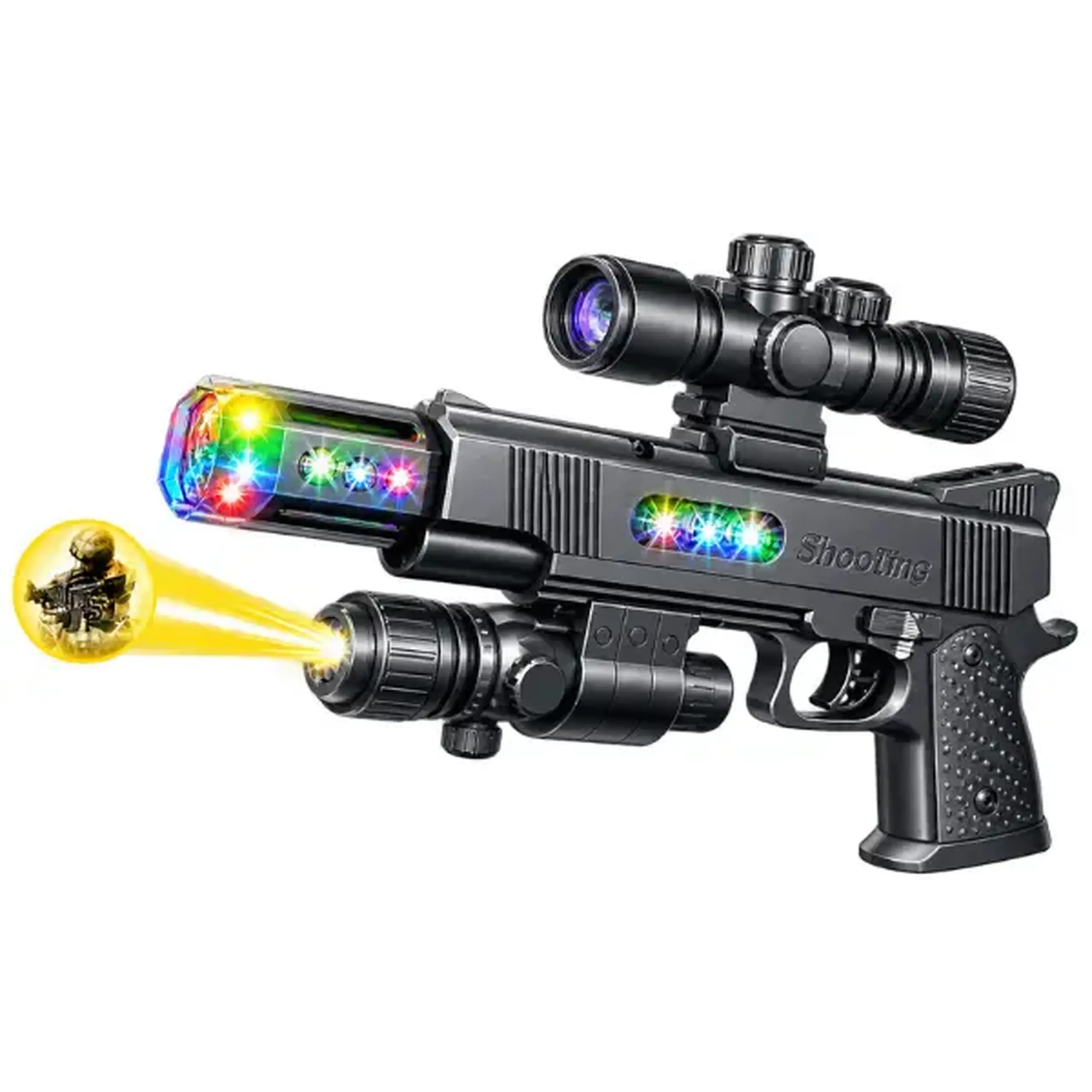 Revolver de jucărie cu efecte luminoase și sonore