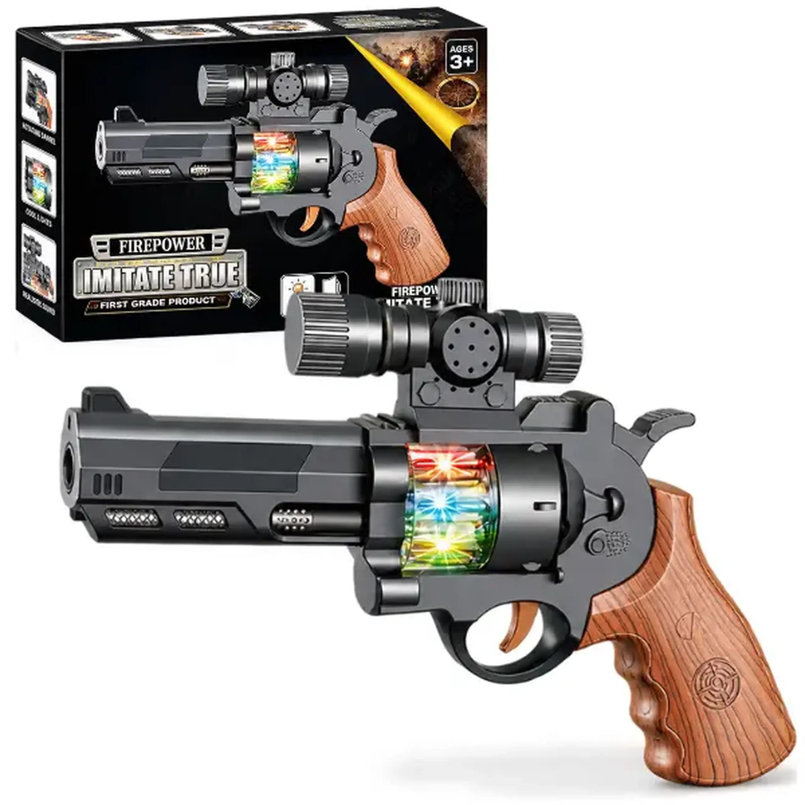 Pistol electric pentru copii cu efecte luminoase și sonore