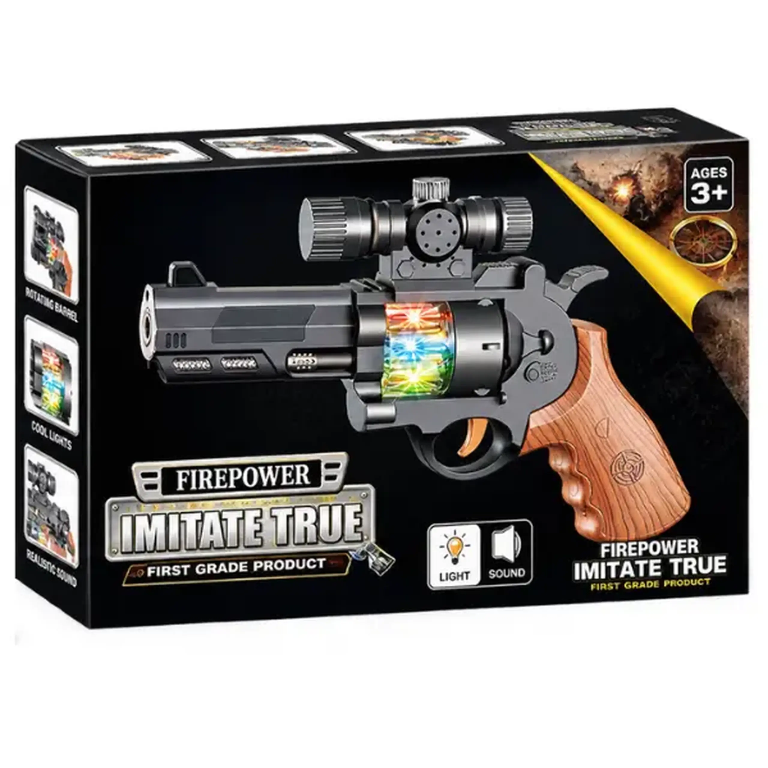 Pistol electric pentru copii cu efecte luminoase și sonore