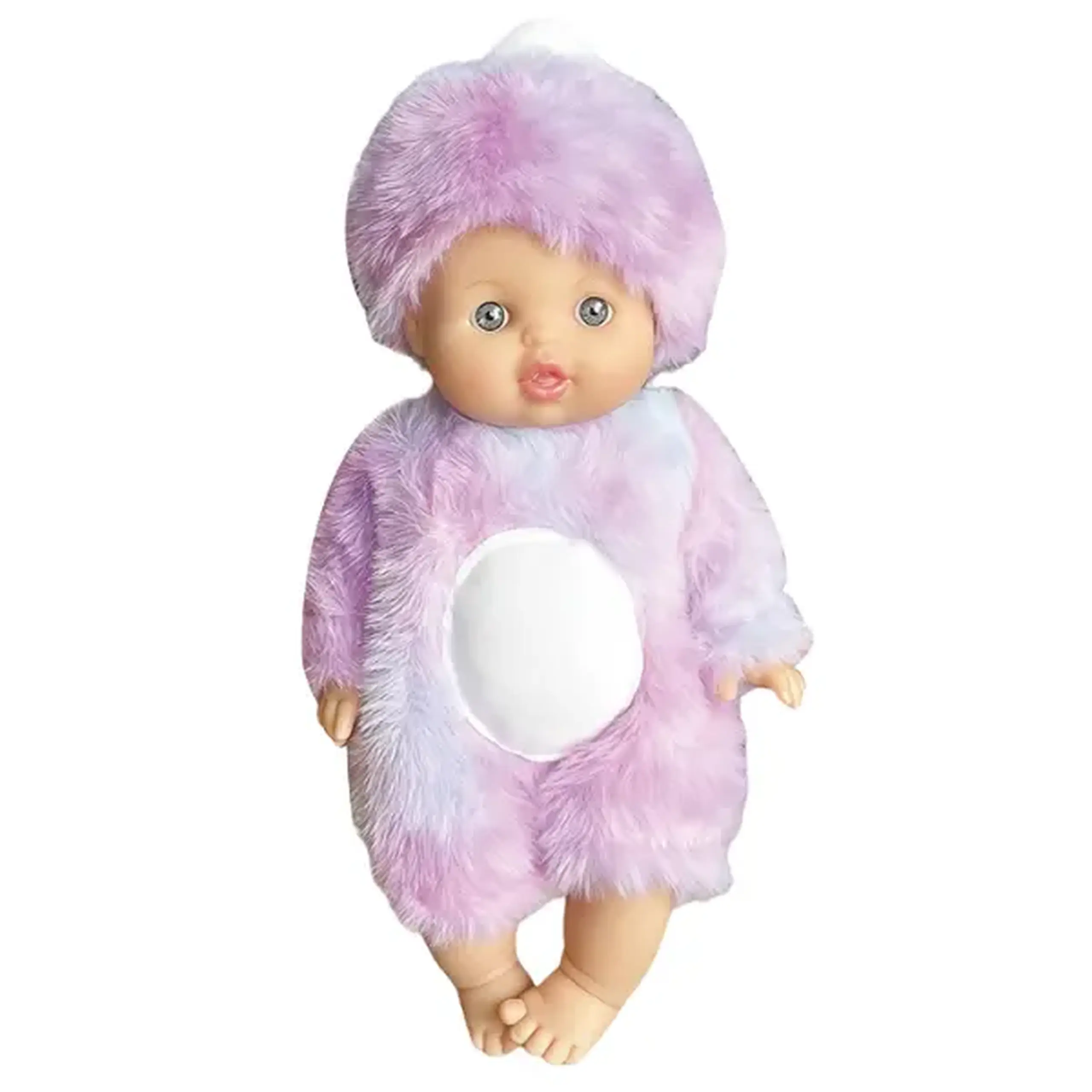 Bebeluș în costum pufos mov, 22 cm