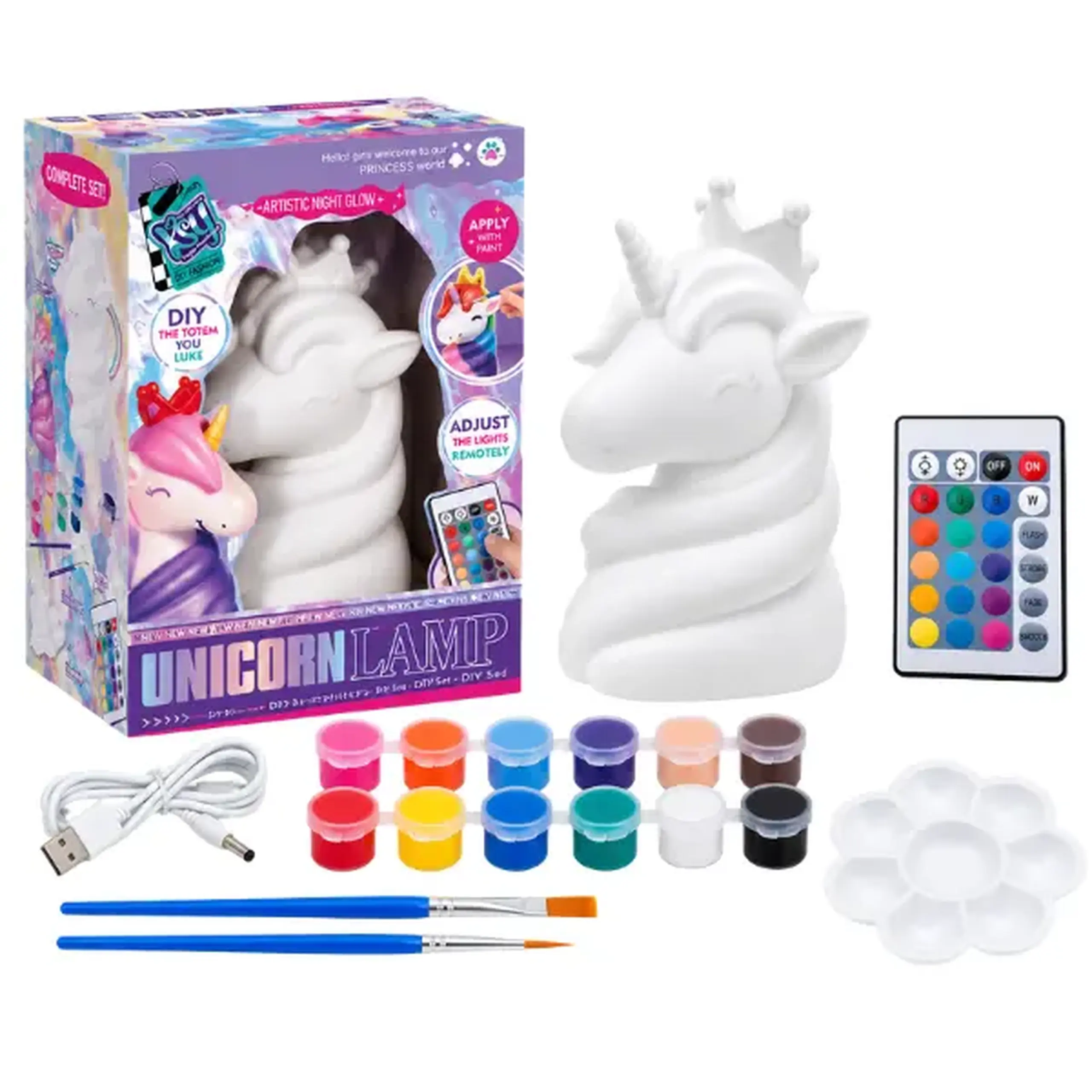 DIY Lampă „Unicorn” pentru pictat, cu telecomandă