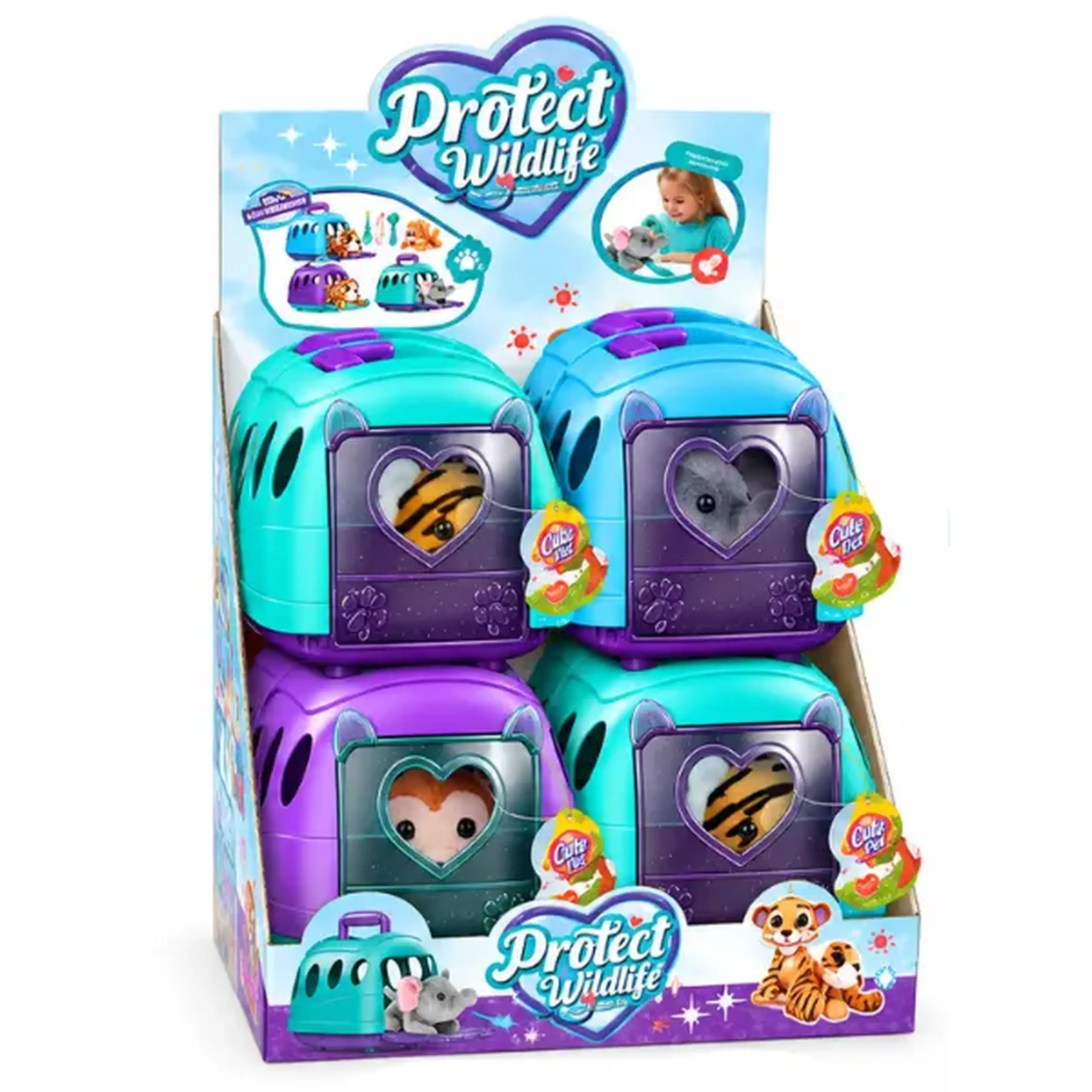 Set de joacă „Animăluț de pluș în cușcă de transport” cu accesorii medicale, 4 modele