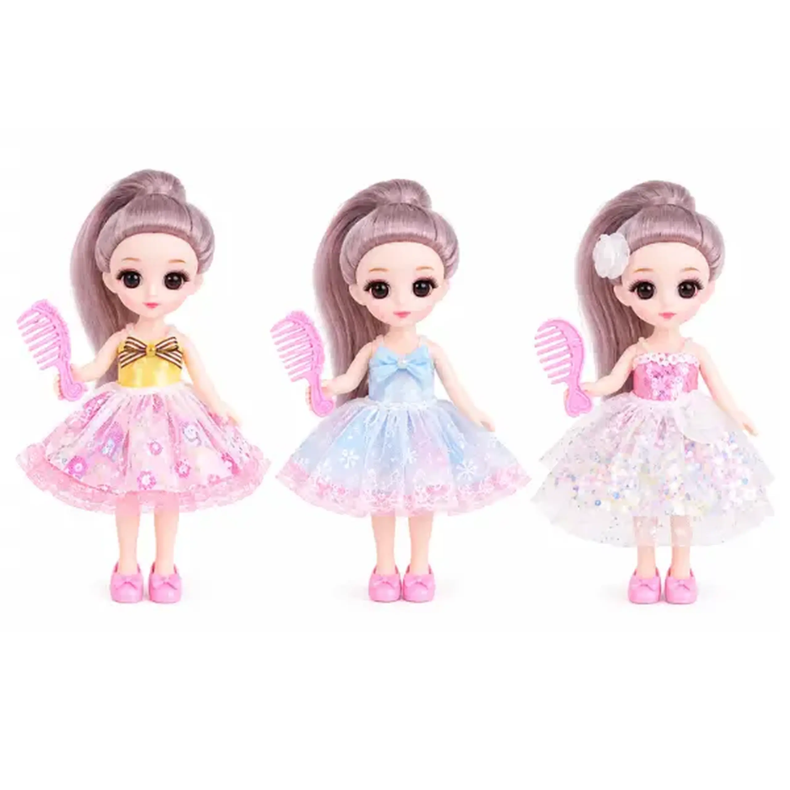 Set de joacă „Mica prințesă” cu bijuterii și păpușă în glob, 3 modele