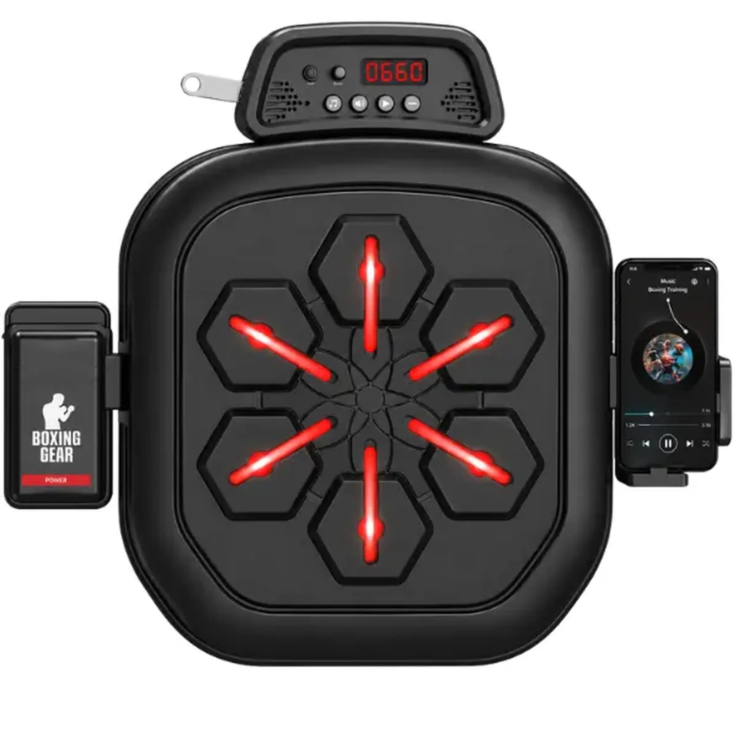Țintă interactivă de box cu lumini și muzică, 60 cm