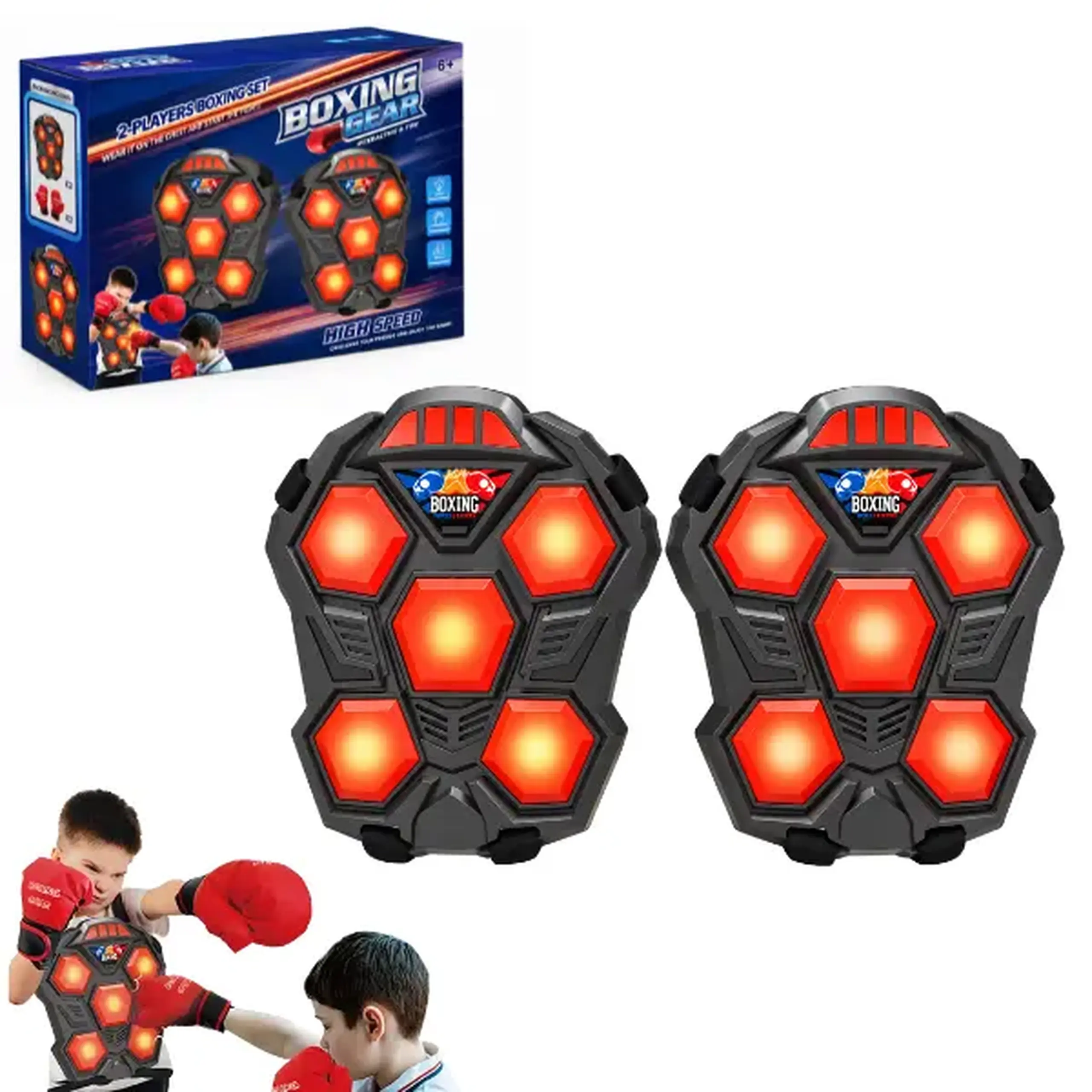 Set interactiv de box cu ținte electronice pentru 2 jucători