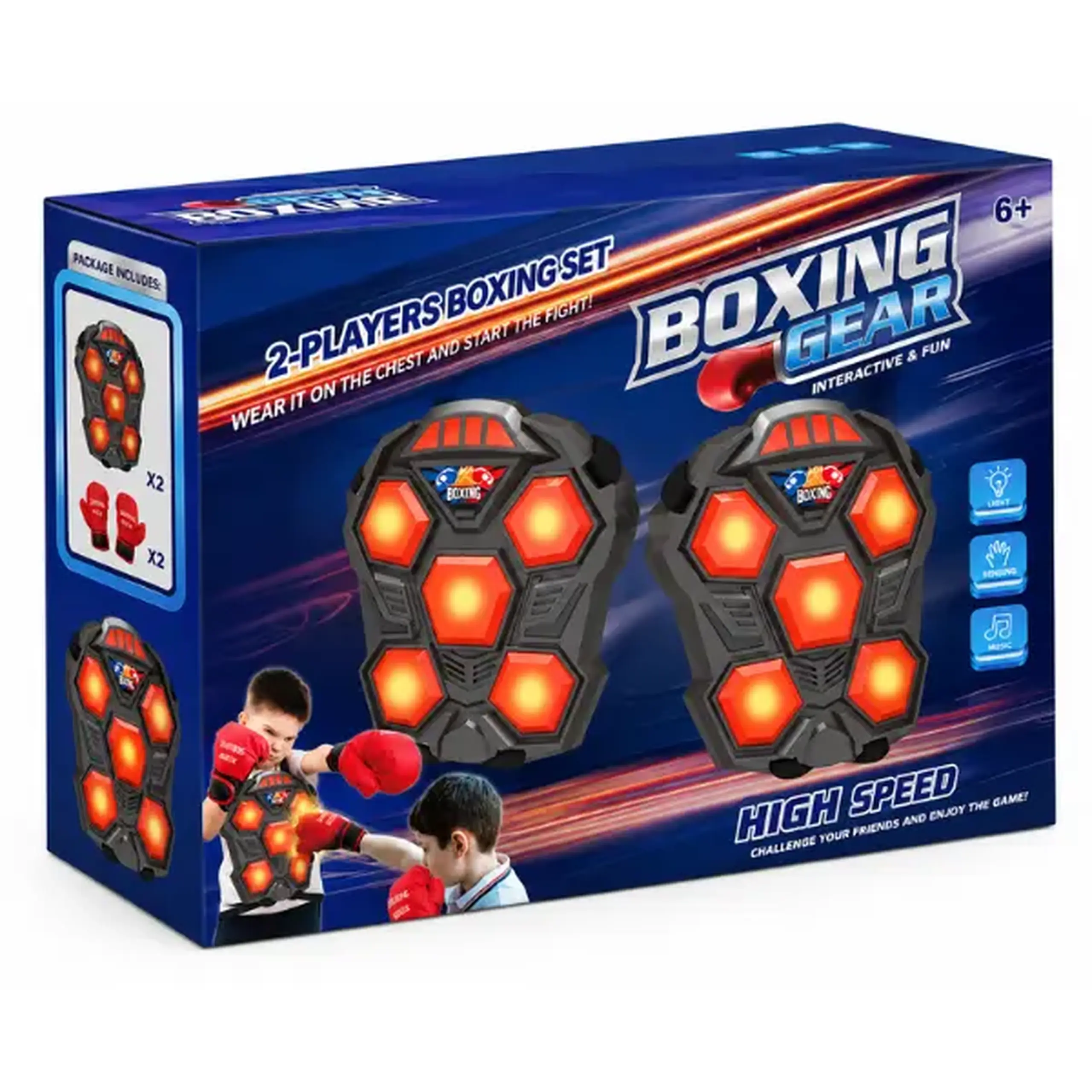 Set interactiv de box cu ținte electronice pentru 2 jucători