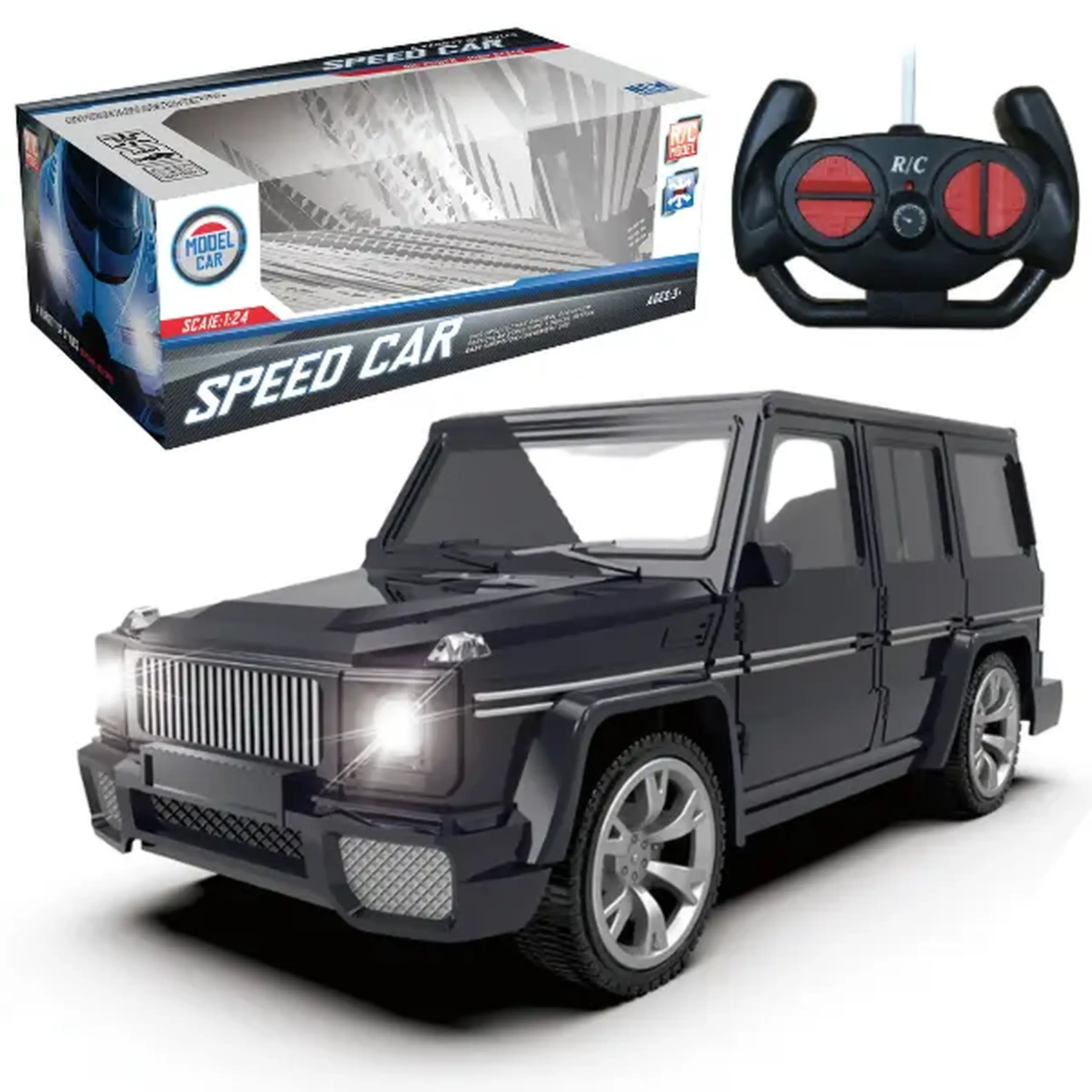 1:20 Mașină cu telecomandă „SUV”: tracțiune integrală 4WD, efecte luminoase, 3 culori
