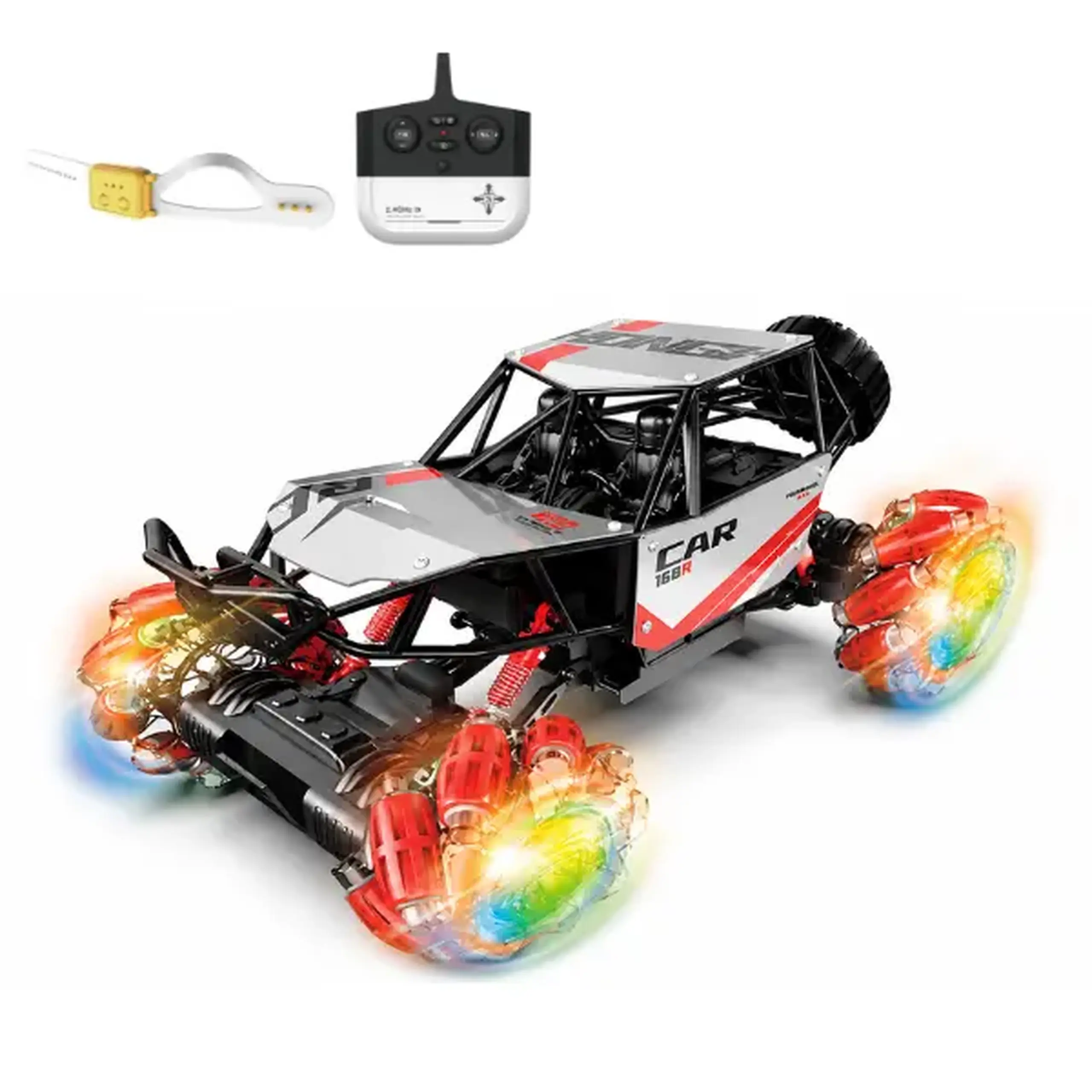 1:16 Mașină cu telecomandă: cu lumini, acumulator și încărcare USB, 3 culori