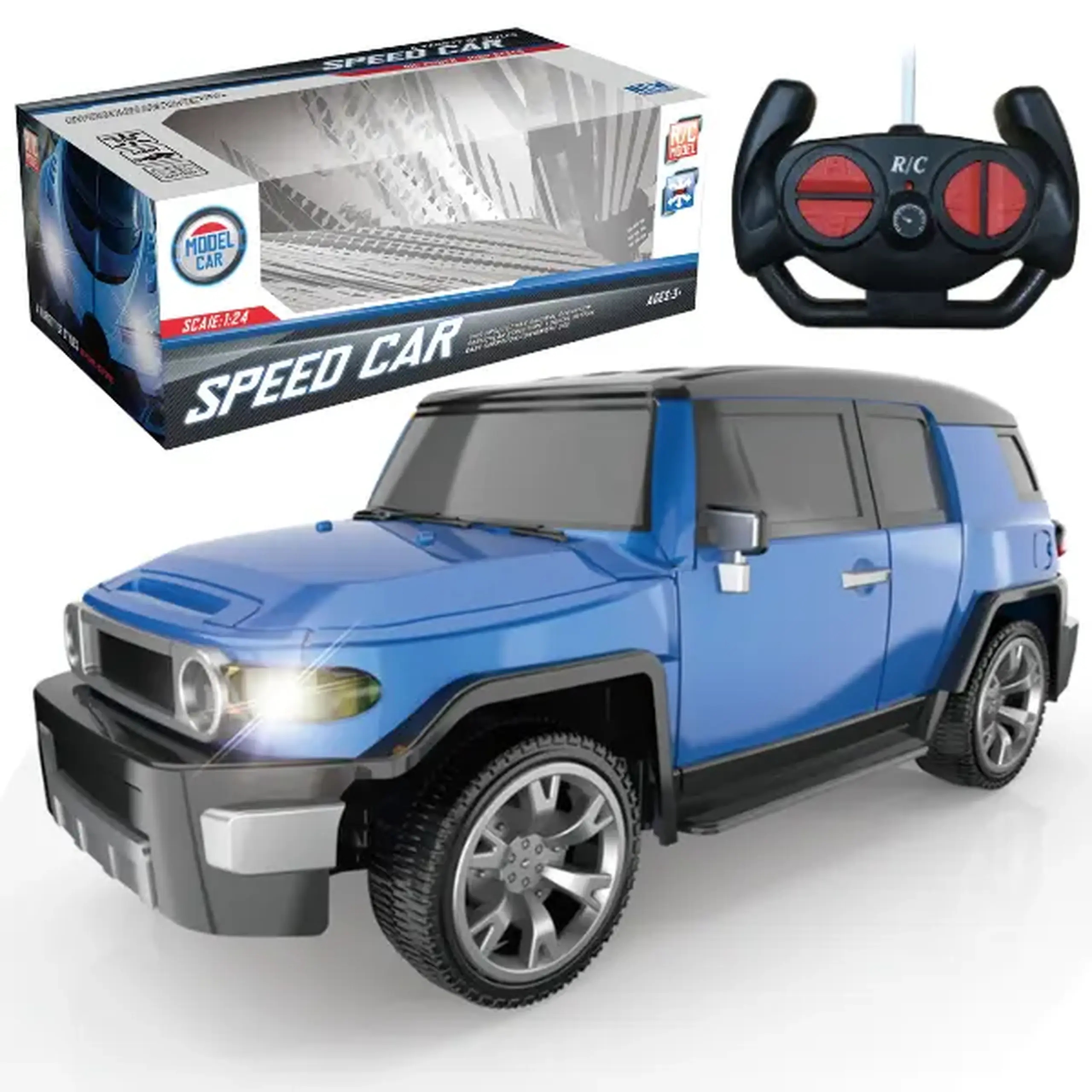 1:20 Mașină cu telecomandă „SUV”: tracțiune integrală 4WD, efecte luminoase, 2 culori