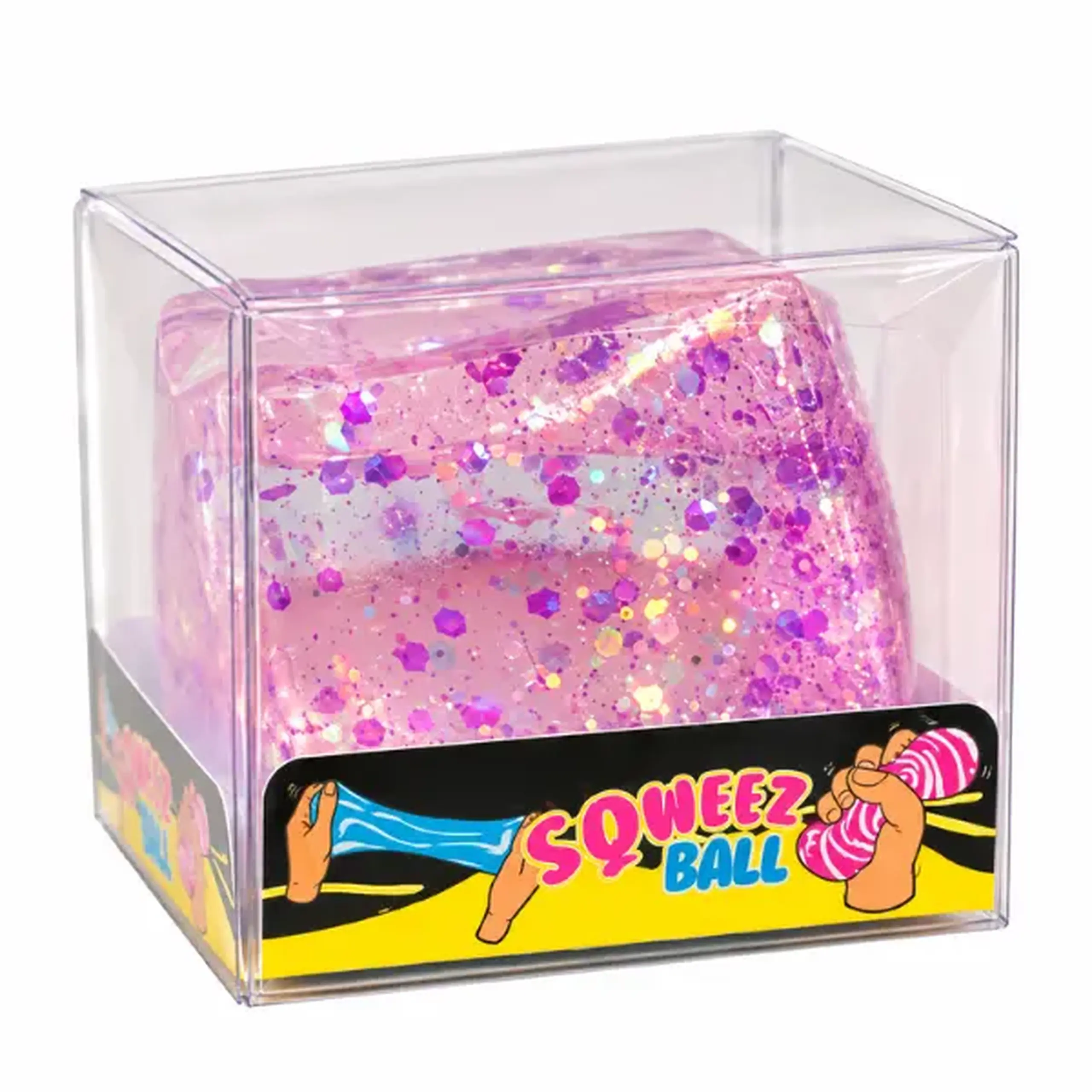 Cub antistres „Magic Glitter Ice Cube” cu sclipici, 5×5×5 cm, mov