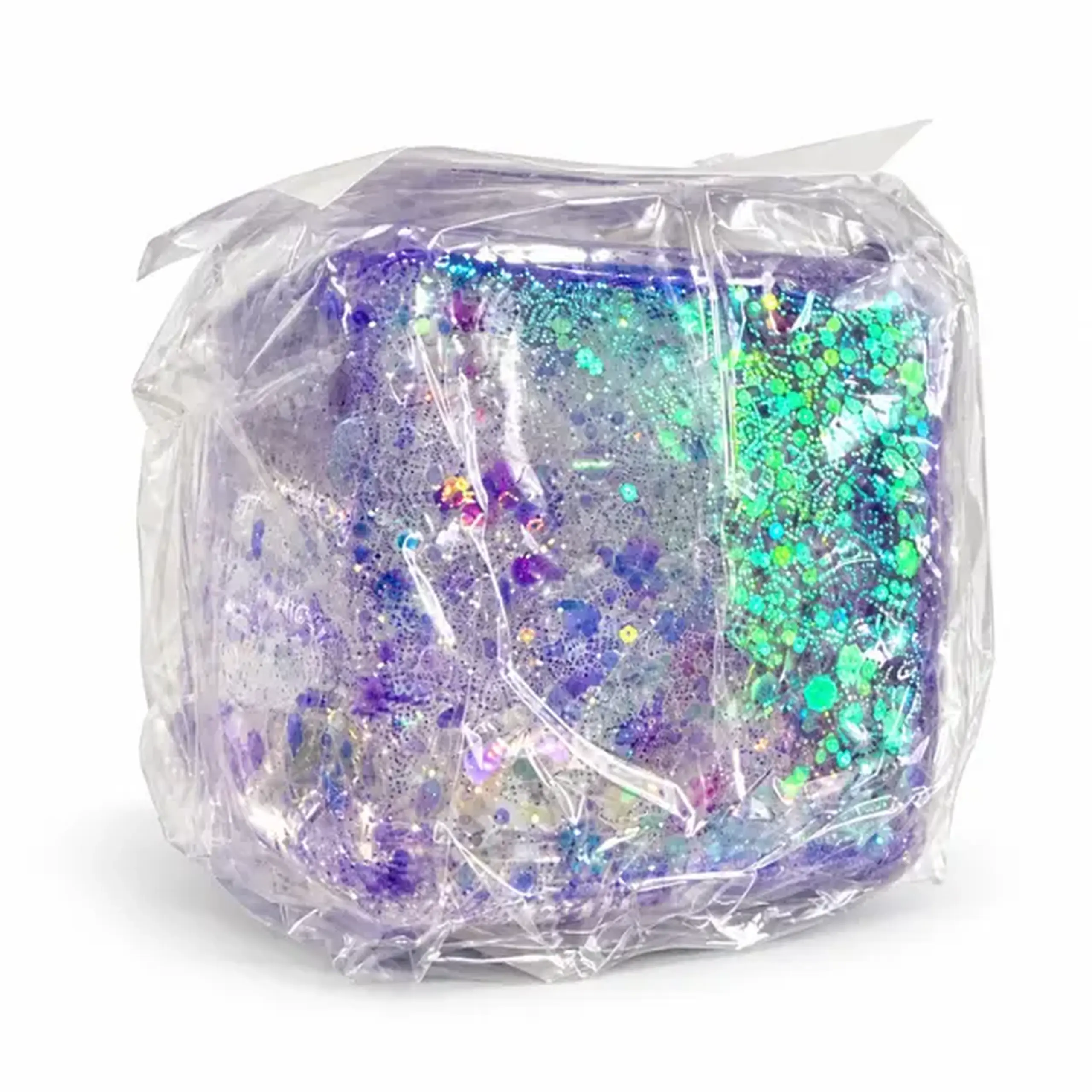 Cub antistres „Squish Stretch Ball” cu sclipici, 5×5×5 cm