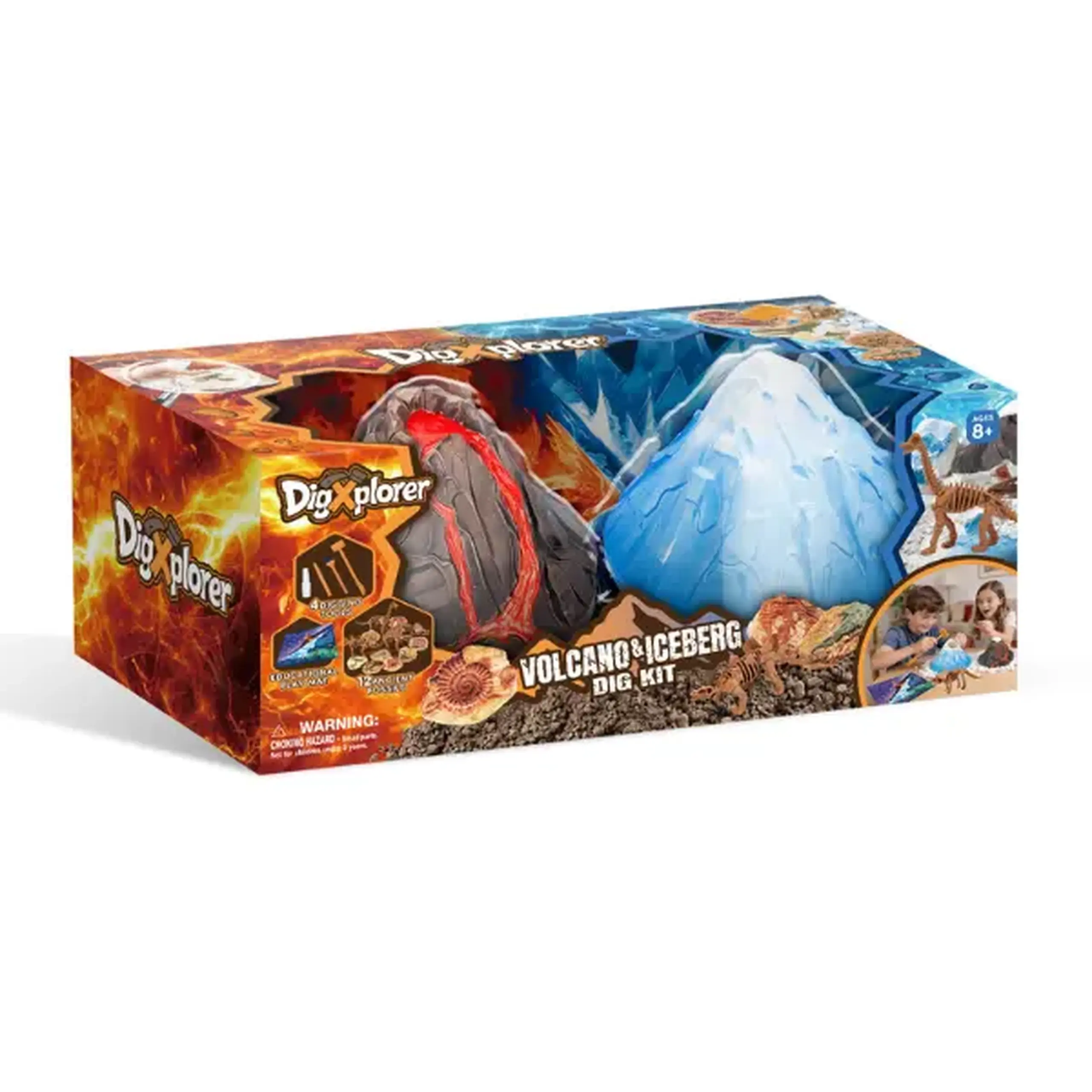 Set STEM pentru excavare „Vulcan și aisberg”, 12 descoperiri