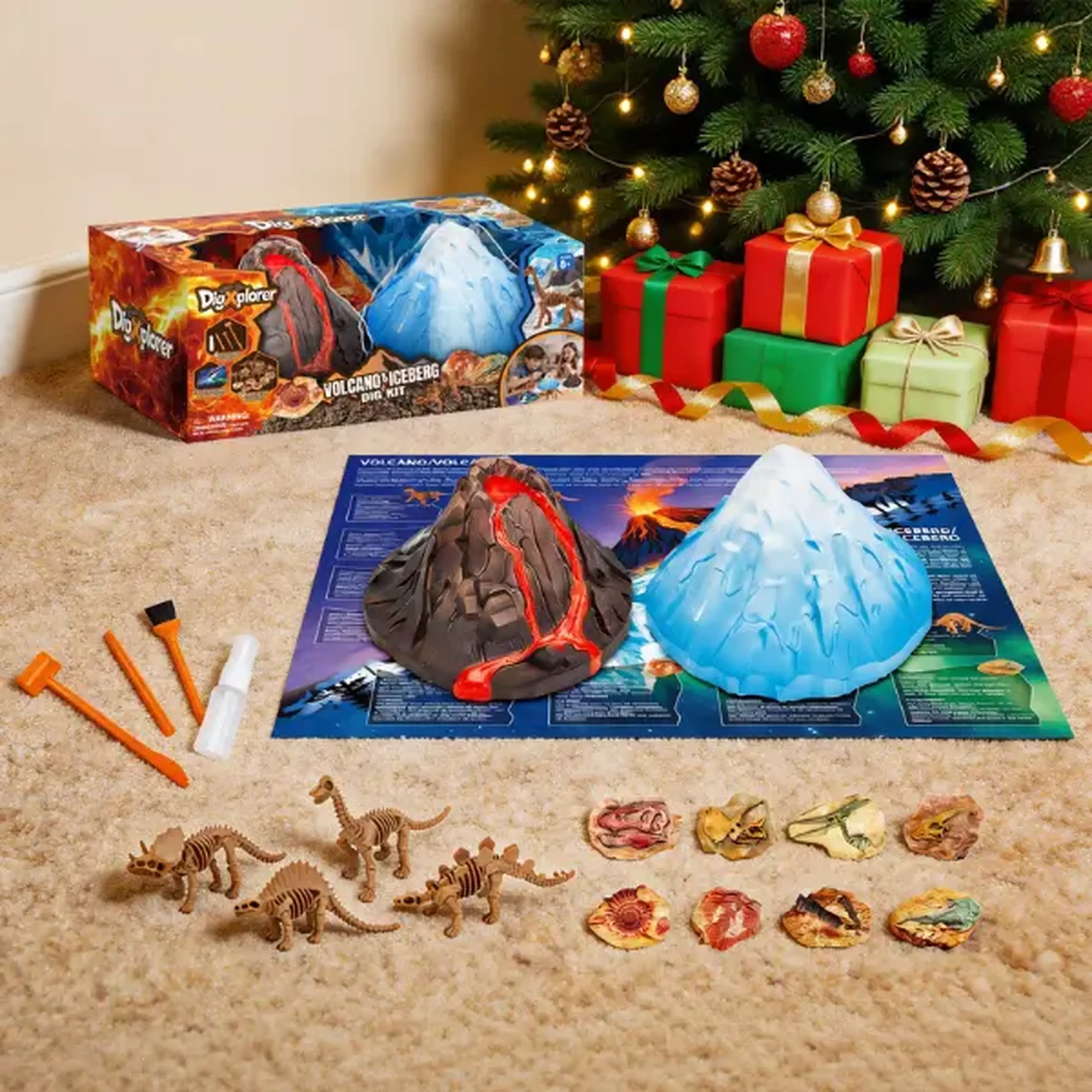 Set STEM pentru excavare „Vulcan și aisberg”, 12 descoperiri