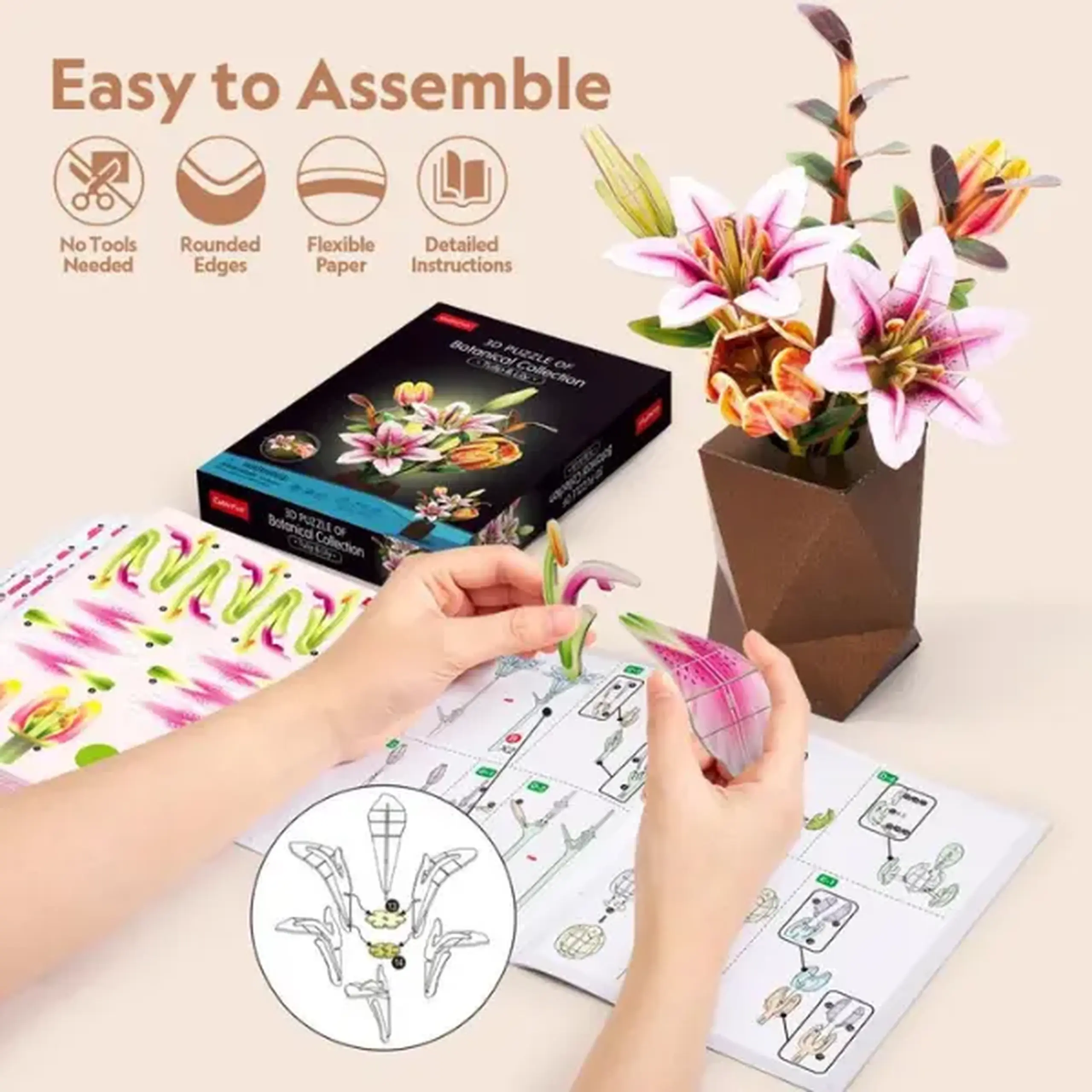 Puzzle 3D „Buchet de flori”, 120 piese