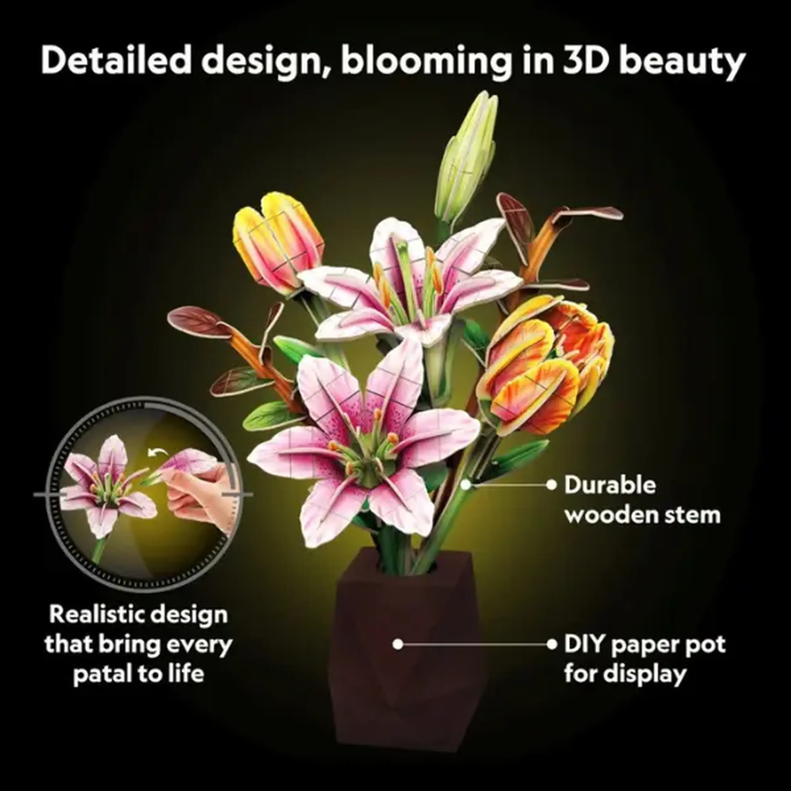 Puzzle 3D „Buchet de flori”, 120 piese